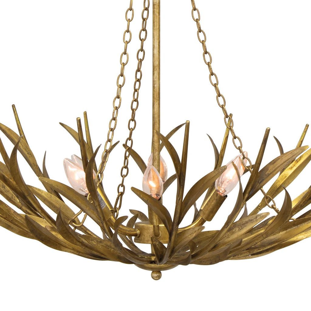 River Reed Basin Chandelier | Antique Gold Leaf