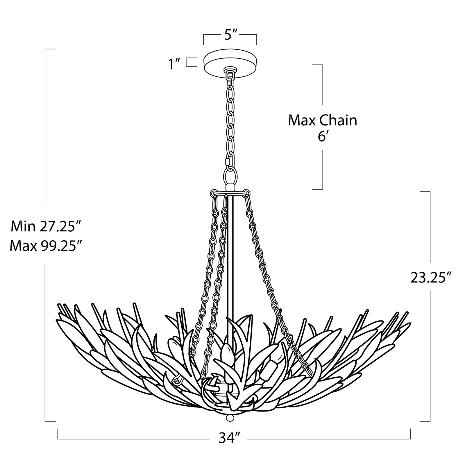 River Reed Basin Chandelier | Antique Gold Leaf