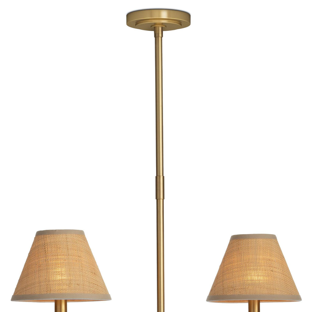 Polly Metal Chandelier | Natural Brass | Rattan Shades