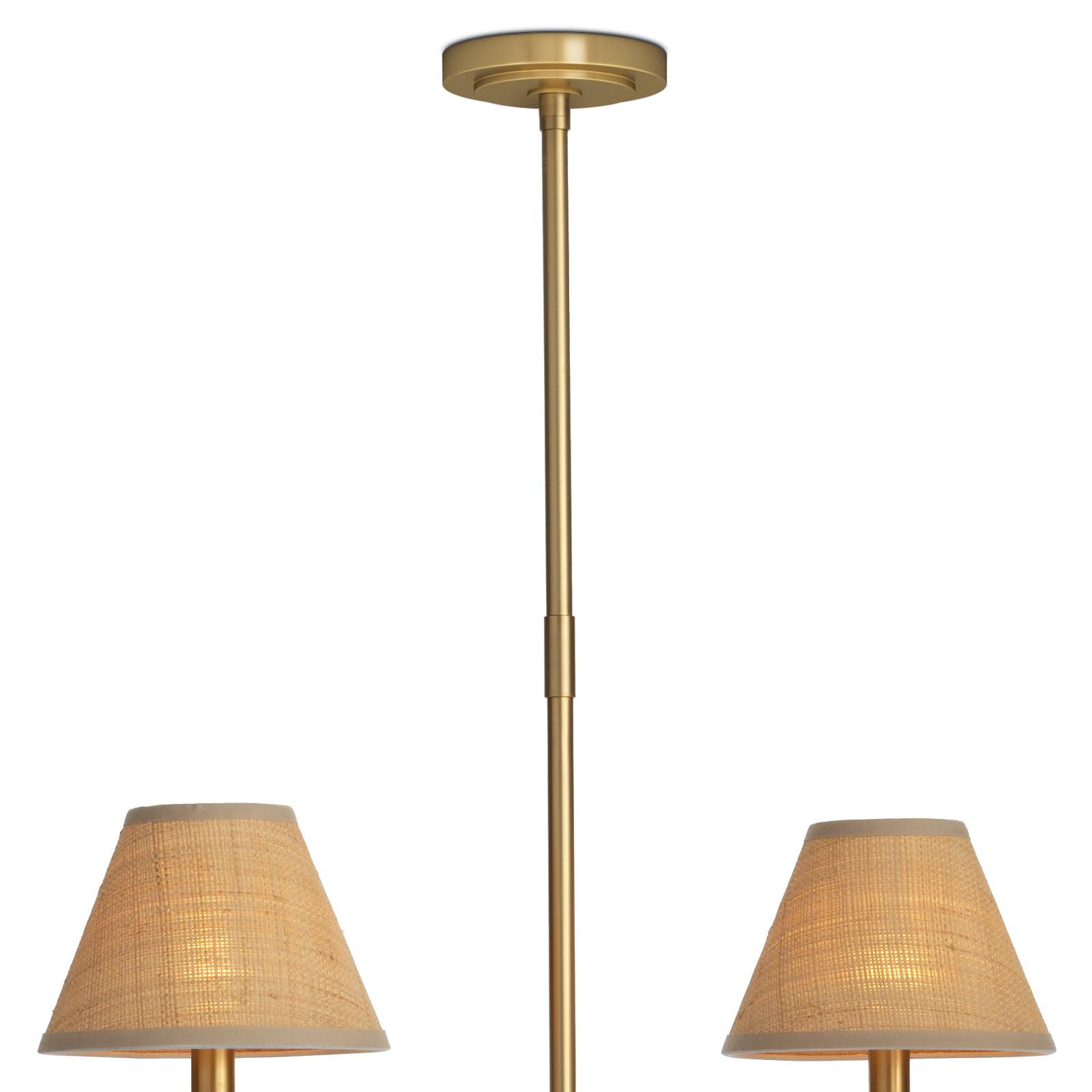 Polly Metal Chandelier | Natural Brass | Rattan Shades