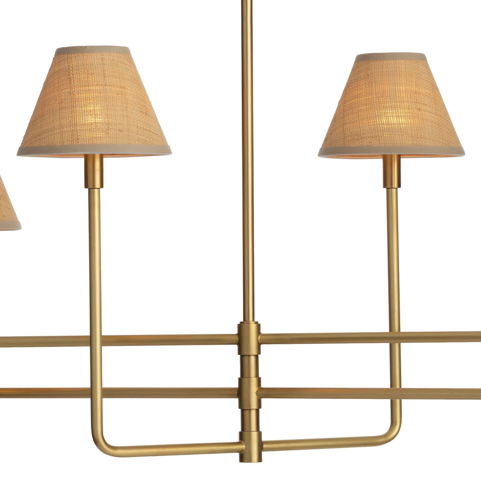 Polly Metal Chandelier | Natural Brass | Rattan Shades