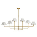 Polly Metal Chandelier | Natural Brass | White Scalloped Shade