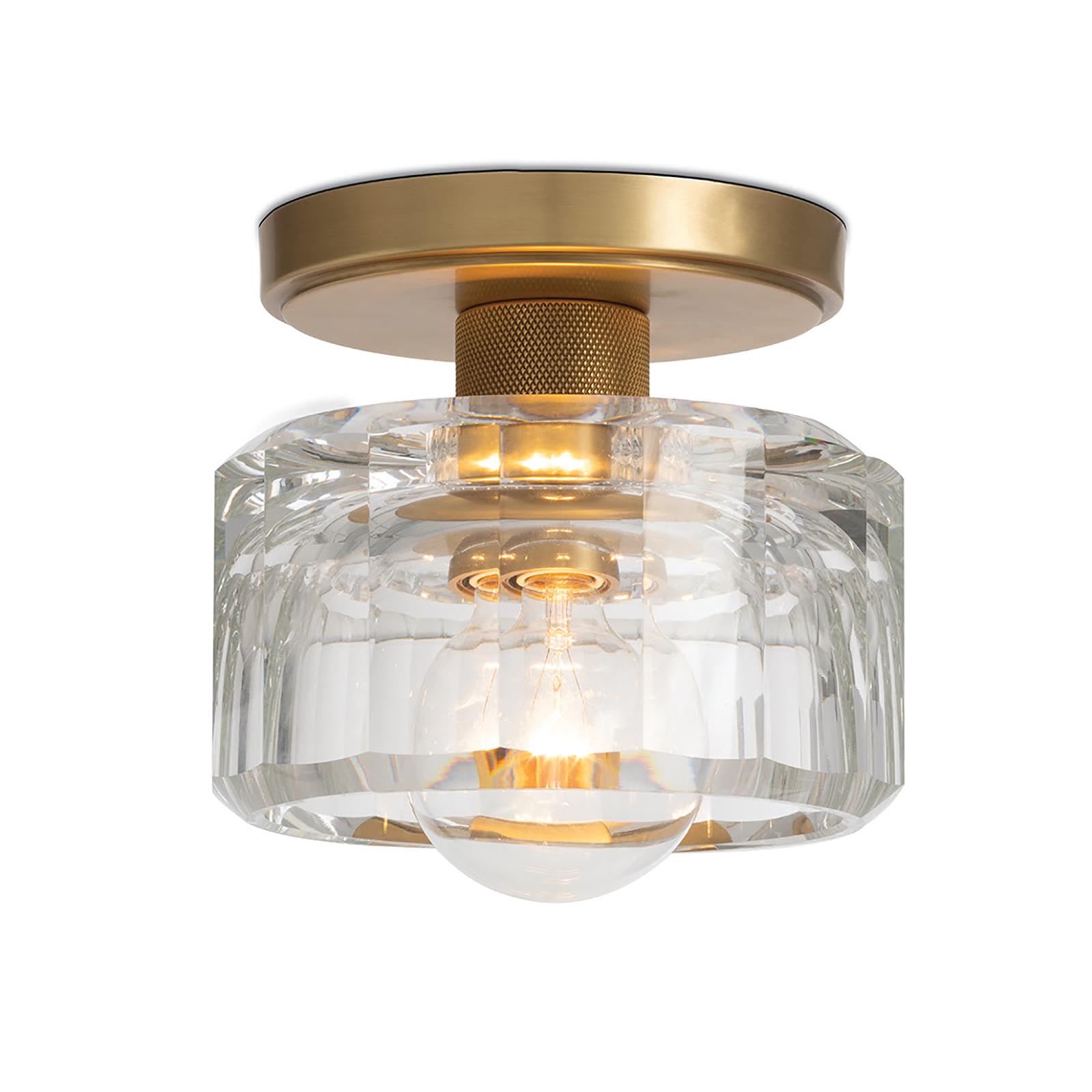 Bijoux Crystal Flush Mount | Natural Brass