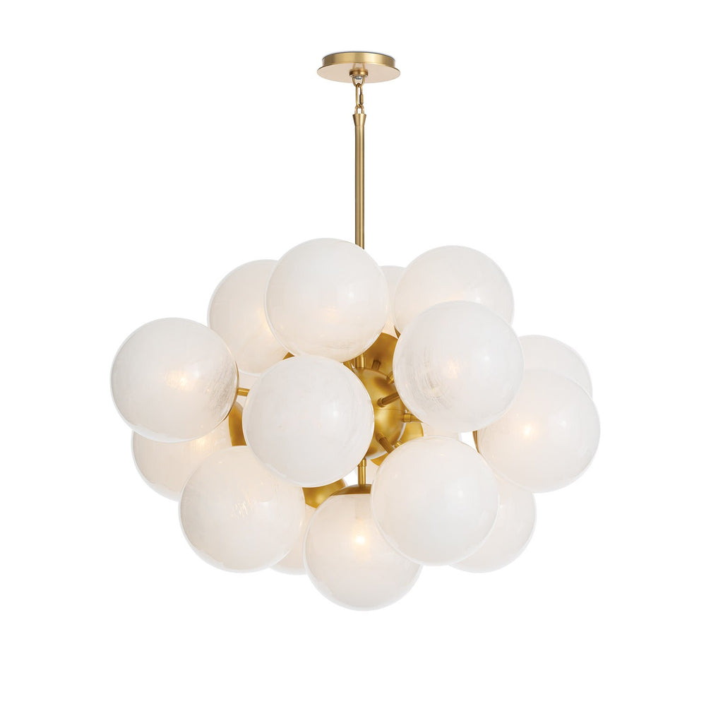 Shine Chandelier | Natural Brass | Swirl Glass