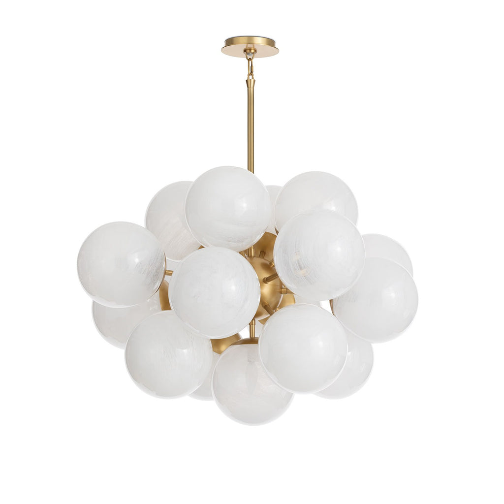 Shine Chandelier | Natural Brass | Swirl Glass