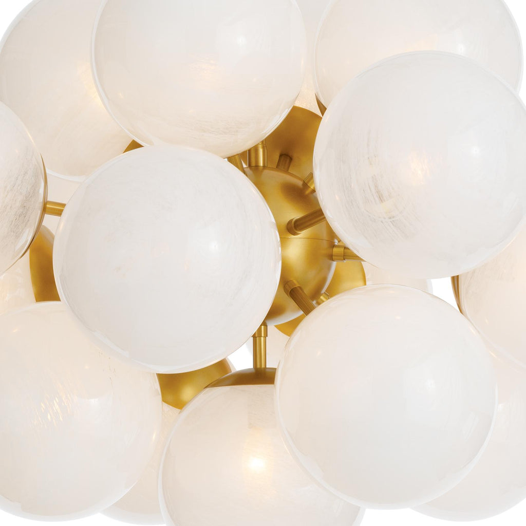 Shine Chandelier | Natural Brass | Swirl Glass