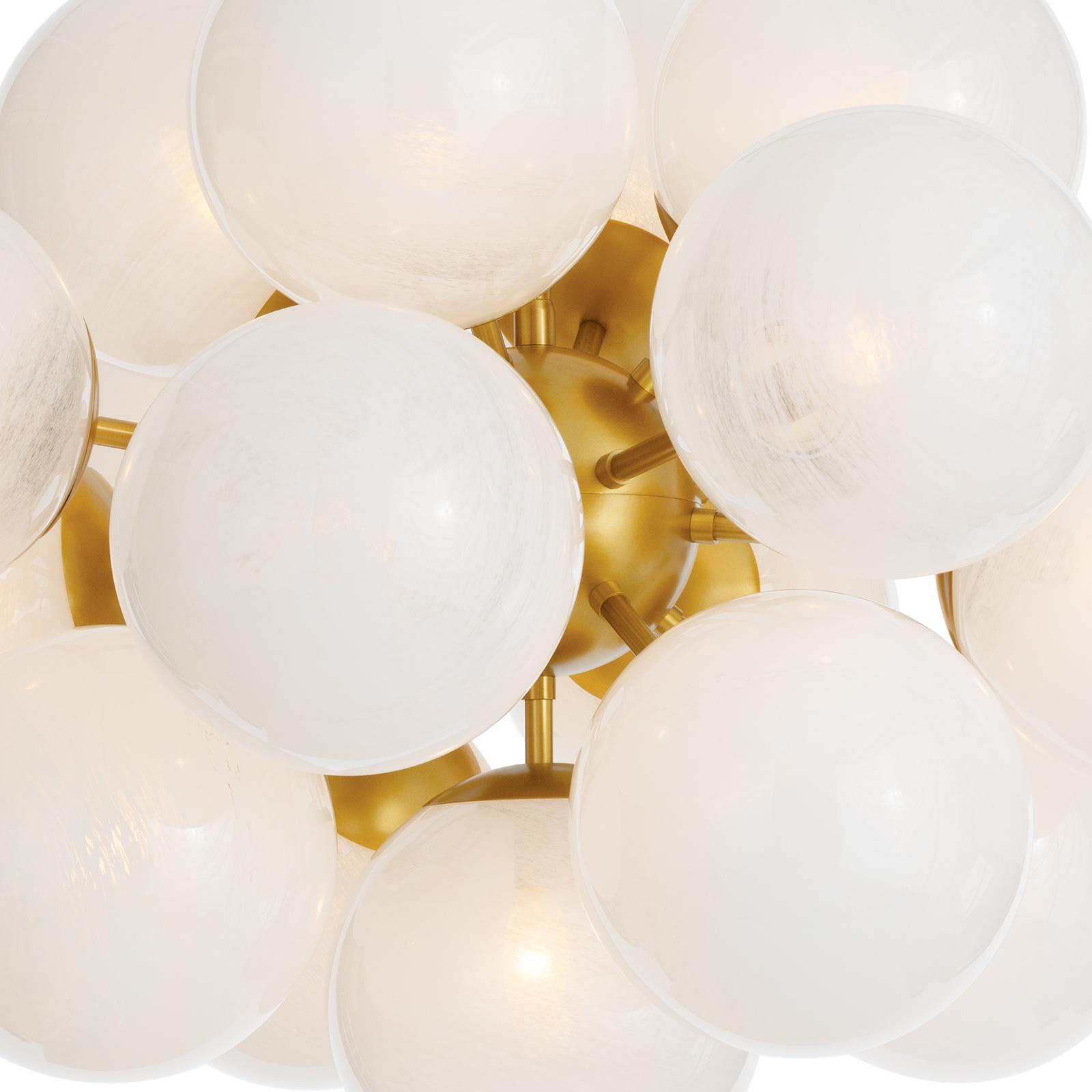 Shine Chandelier | Natural Brass | Swirl Glass
