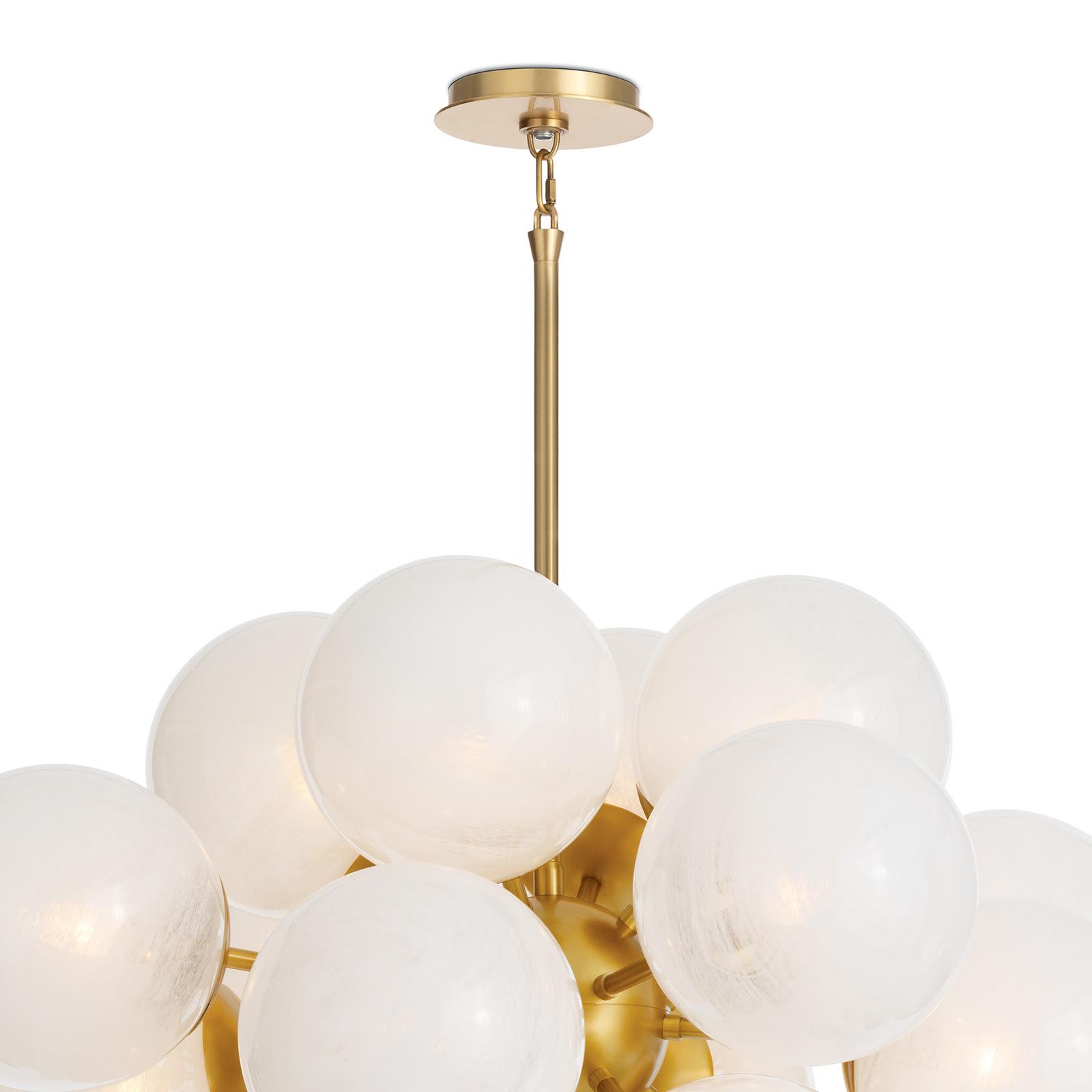 Shine Chandelier | Natural Brass | Swirl Glass
