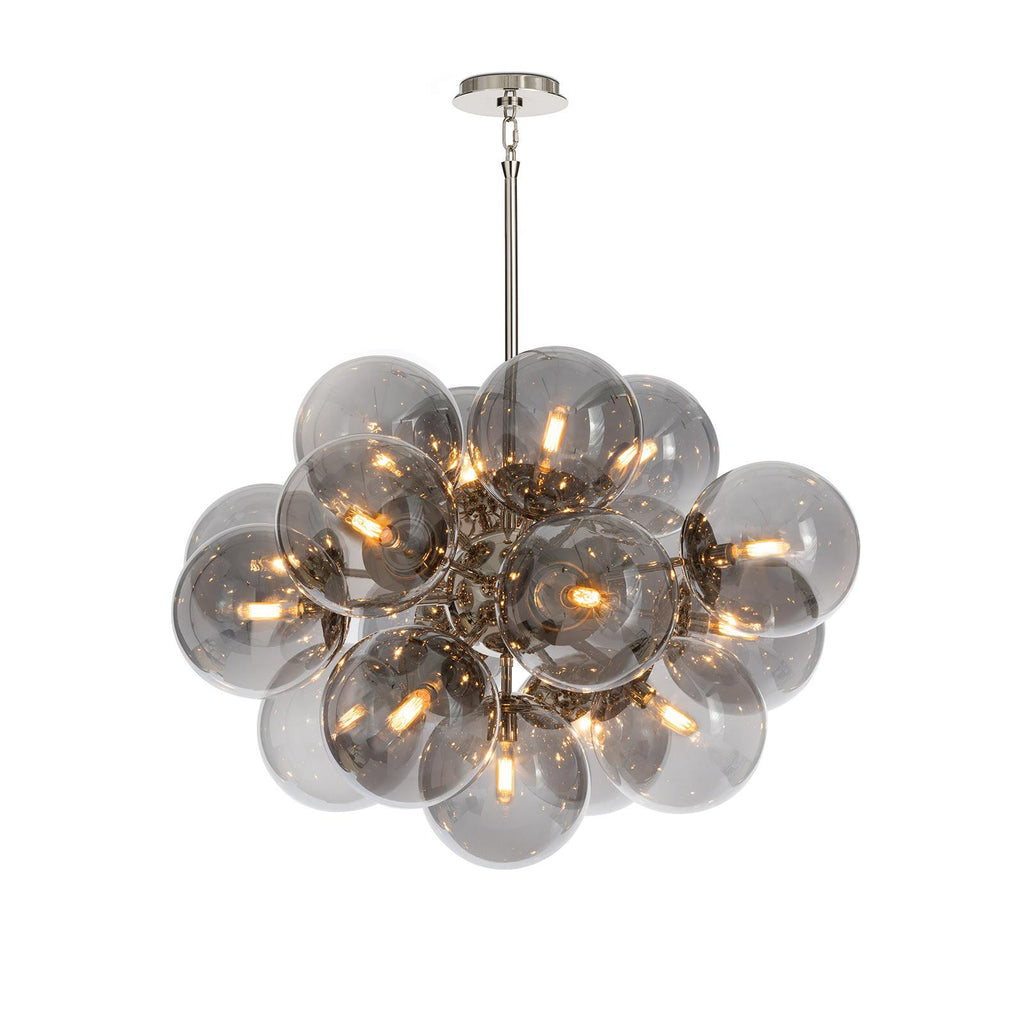Shine Chandelier | Polished Nickel | Smoke Glass