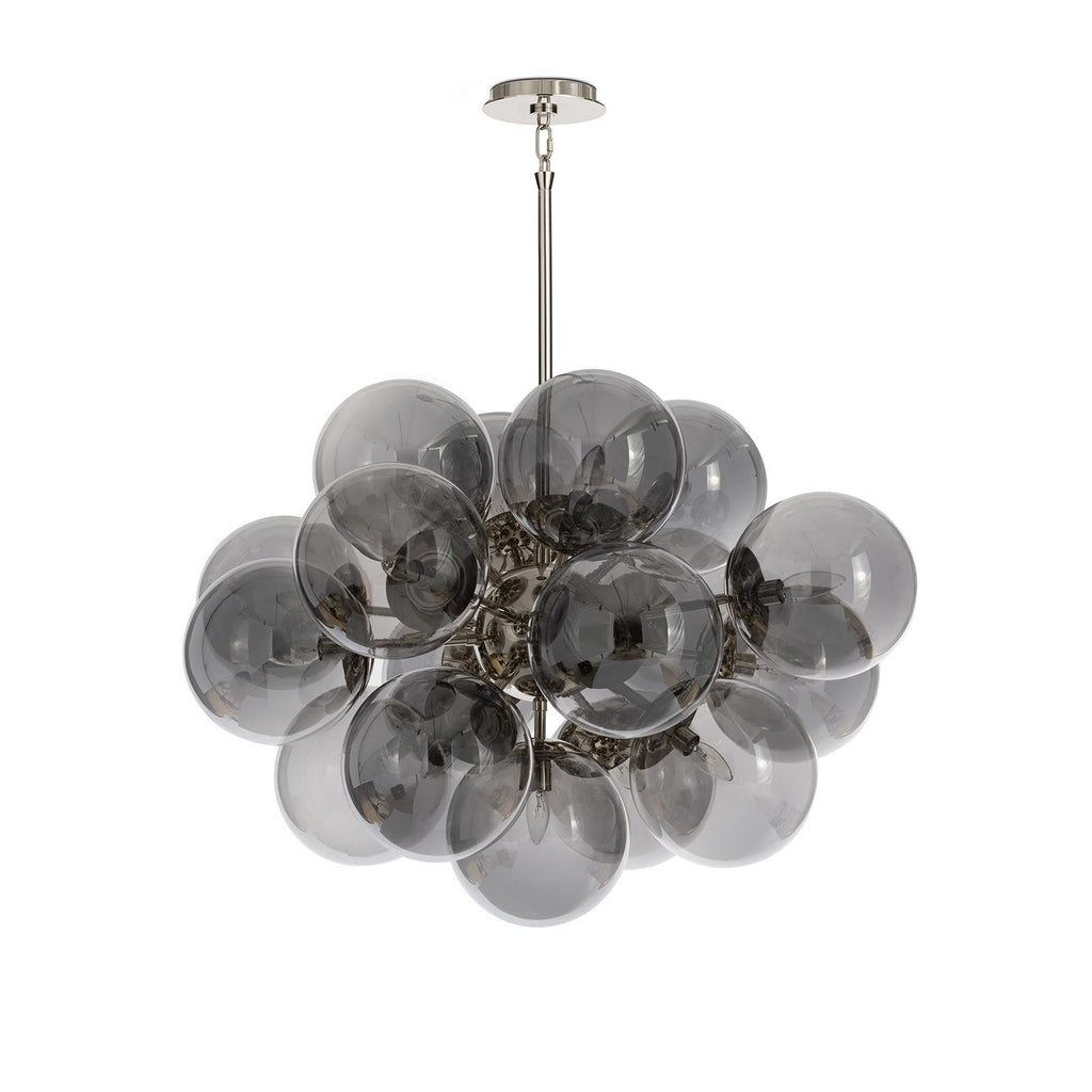 Shine Chandelier | Polished Nickel | Smoke Glass