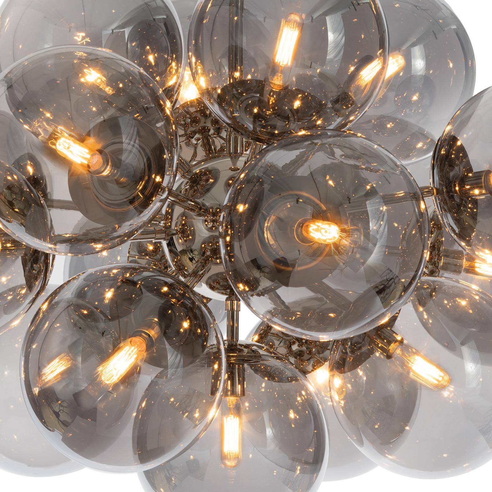 Shine Chandelier | Polished Nickel | Smoke Glass