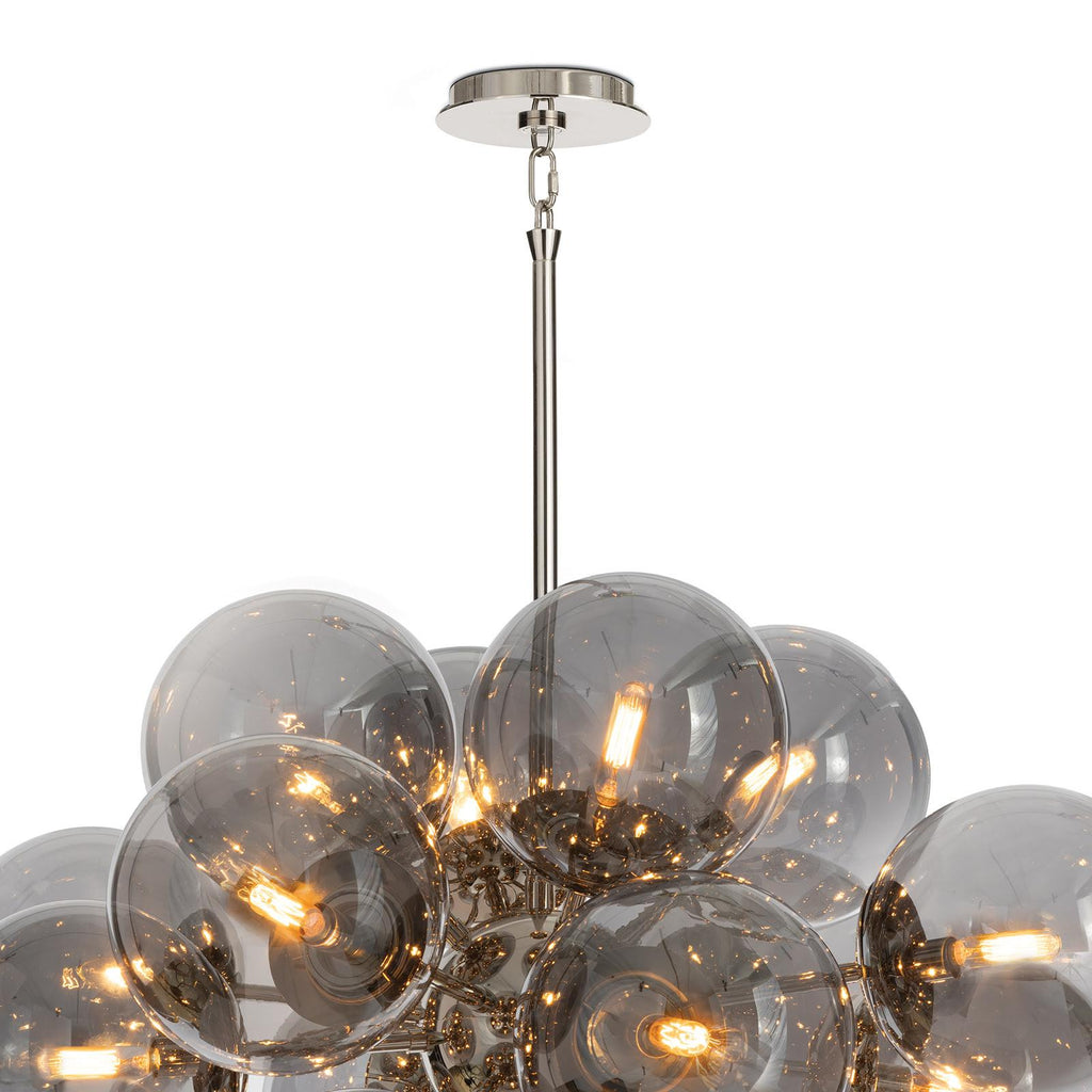 Shine Chandelier | Polished Nickel | Smoke Glass