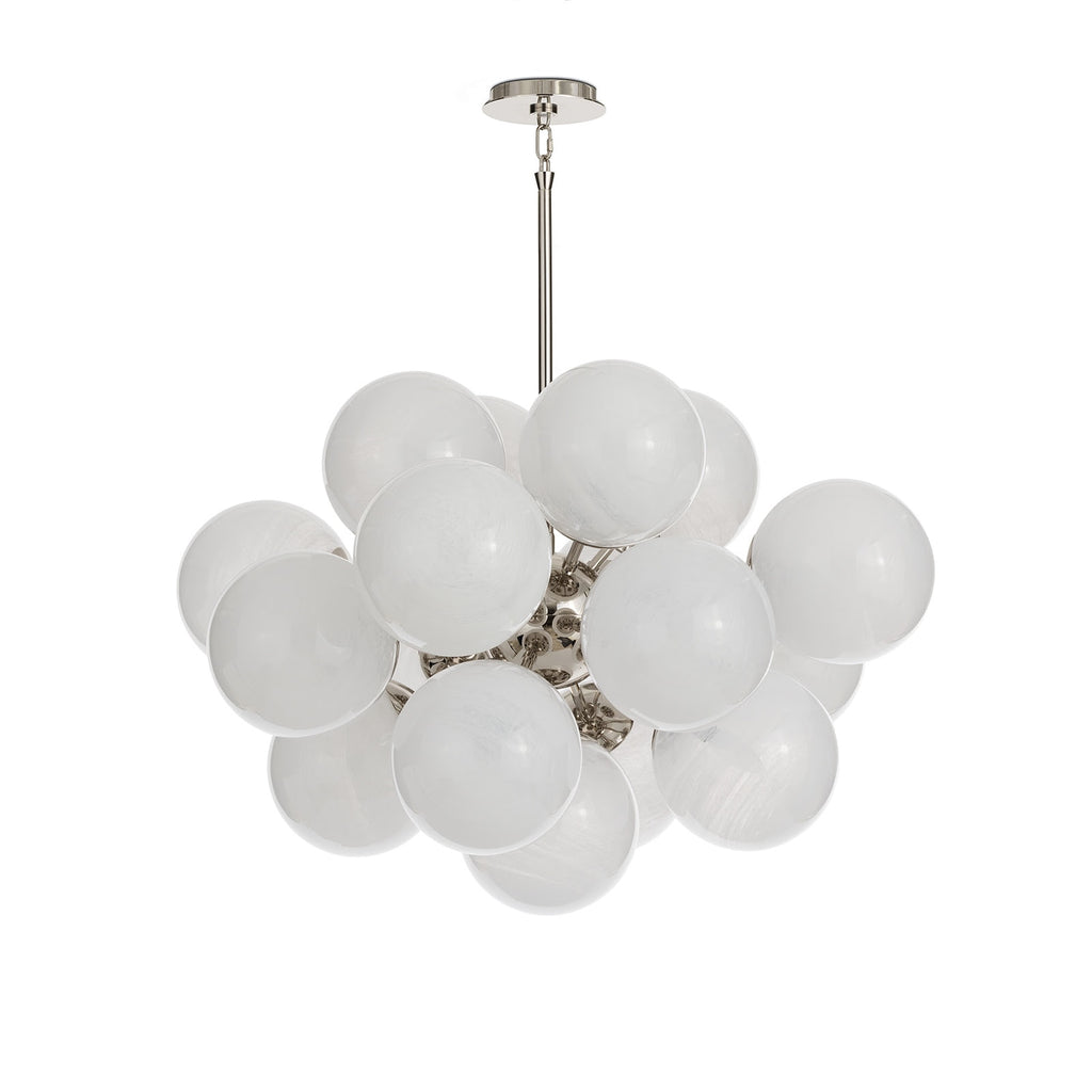 Shine Chandelier | Polished Nickel | Swirl Glass