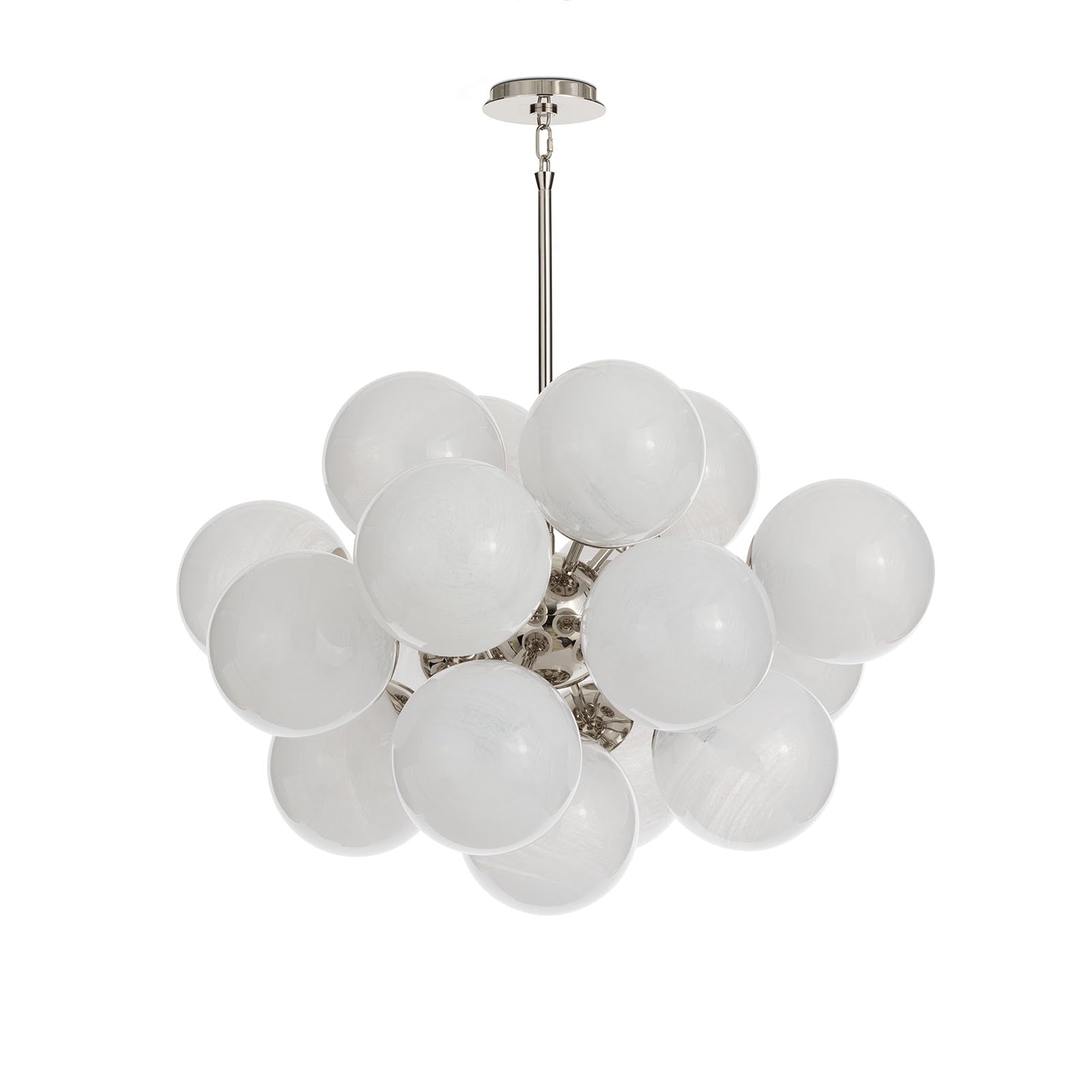Shine Chandelier | Polished Nickel | Swirl Glass