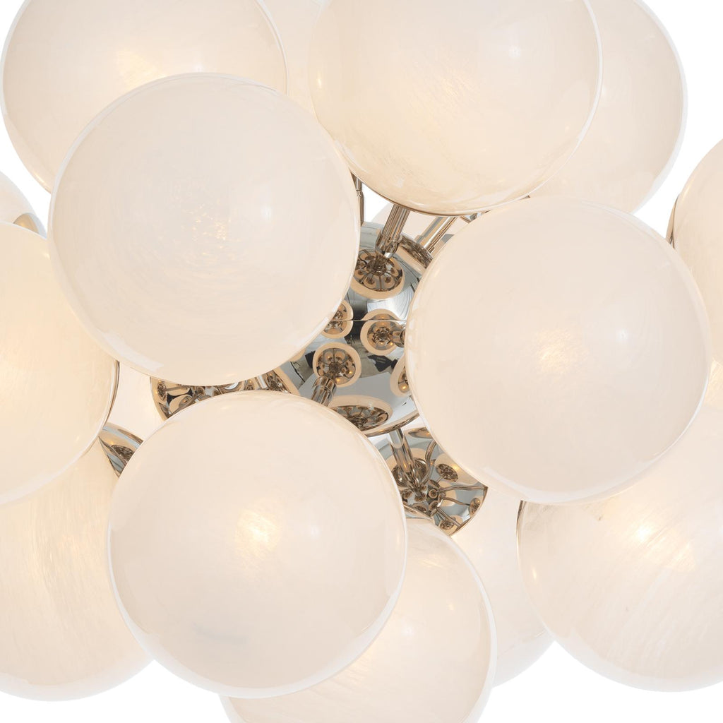 Shine Chandelier | Polished Nickel | Swirl Glass