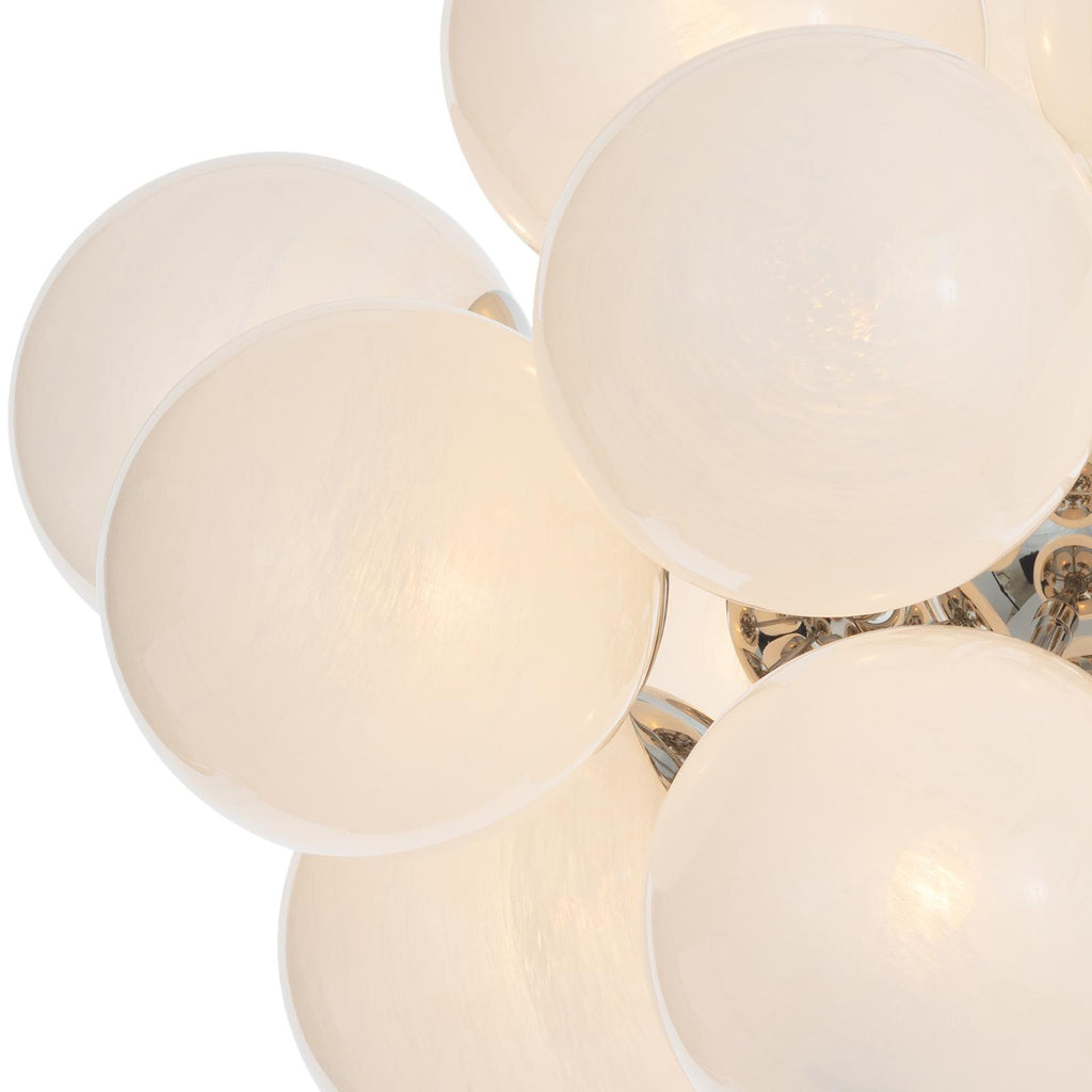 Shine Chandelier | Polished Nickel | Swirl Glass