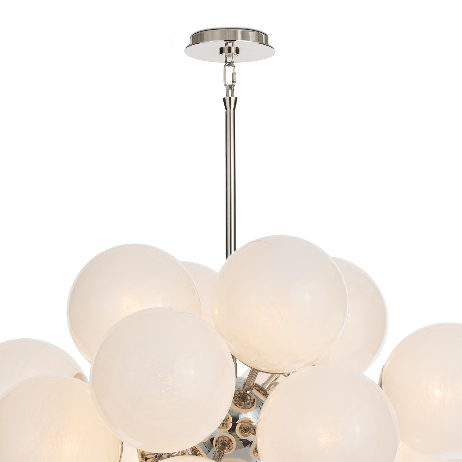 Shine Chandelier | Polished Nickel | Swirl Glass