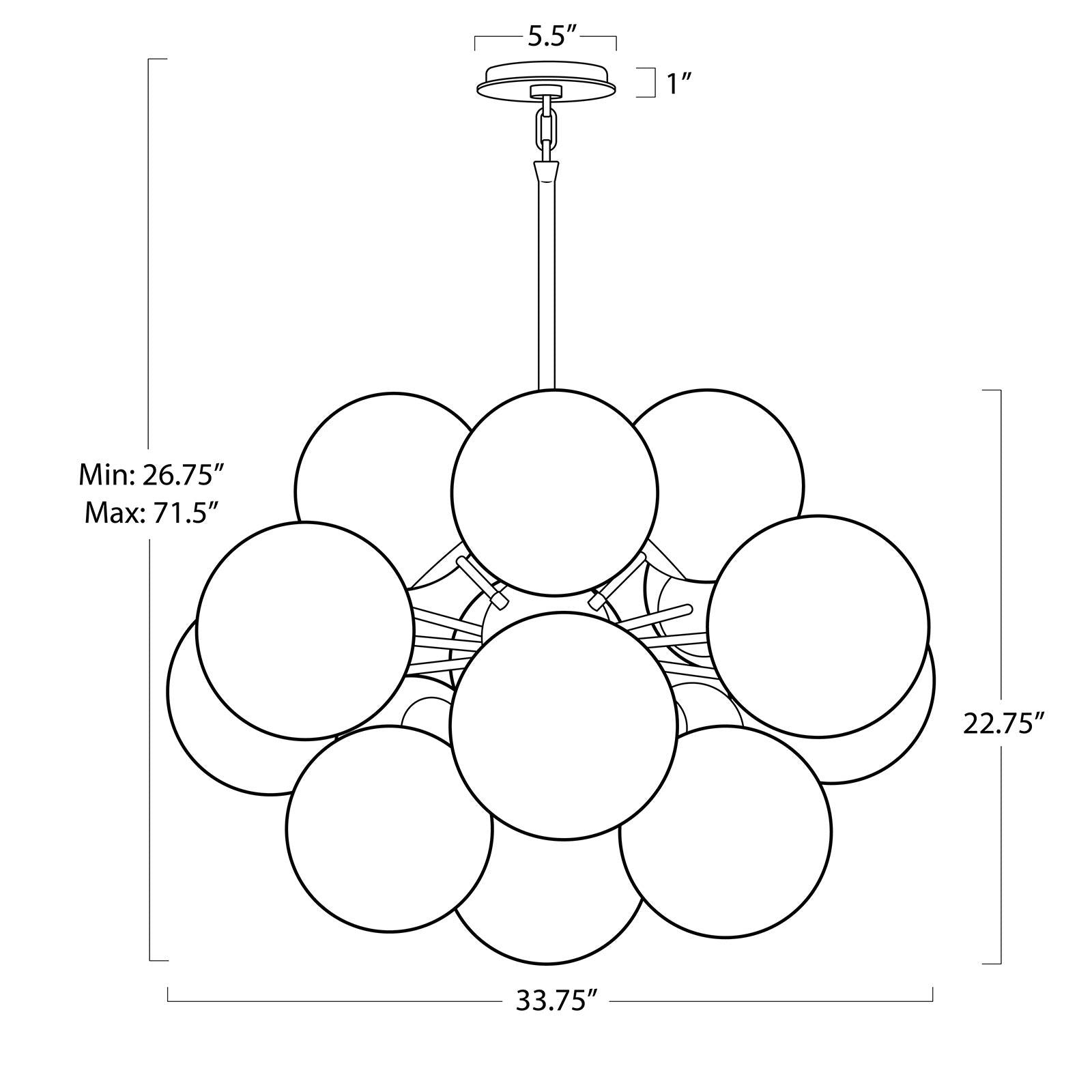 Shine Chandelier | Polished Nickel | Swirl Glass