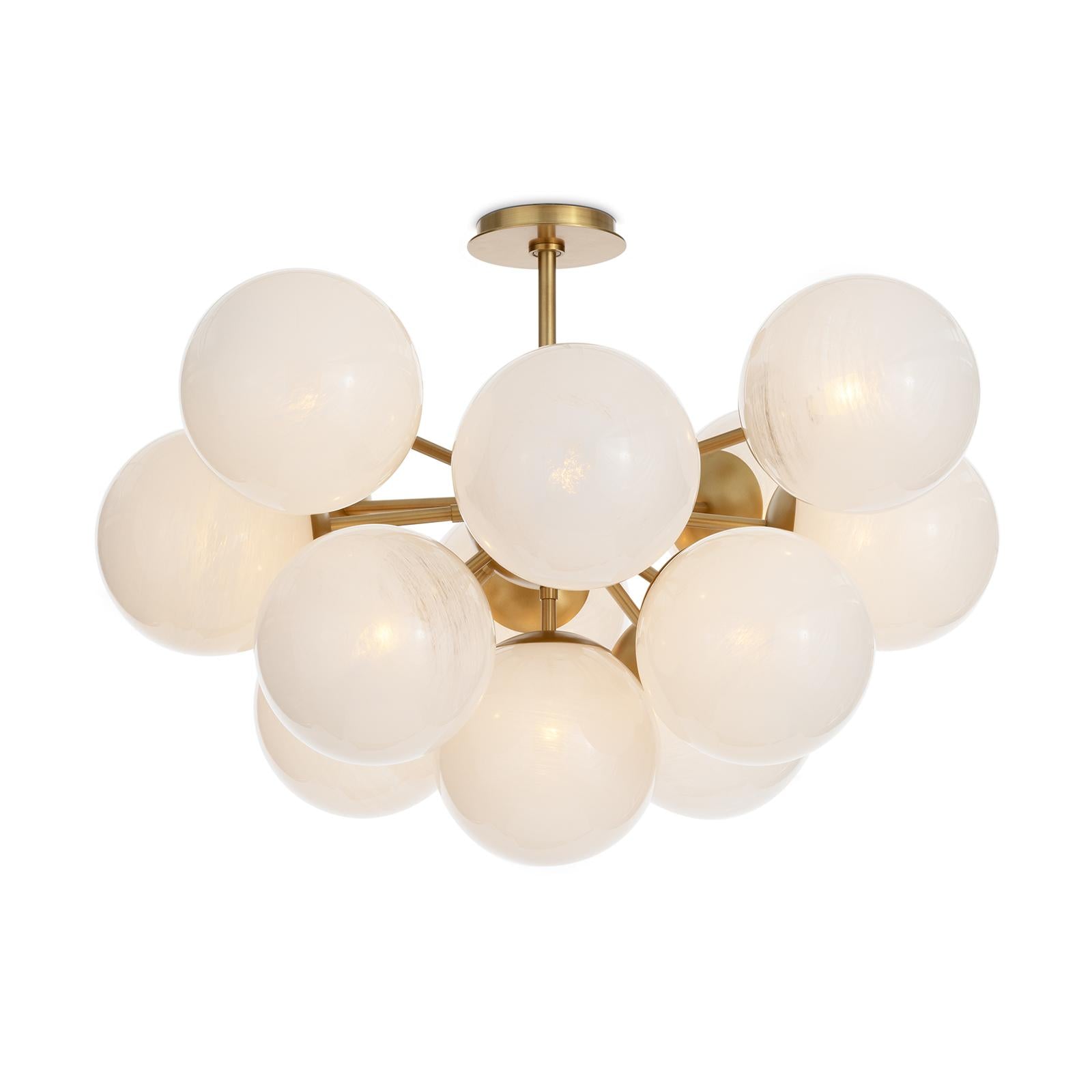 Shine Flush Mount | Natural Brass | Swirl Glass