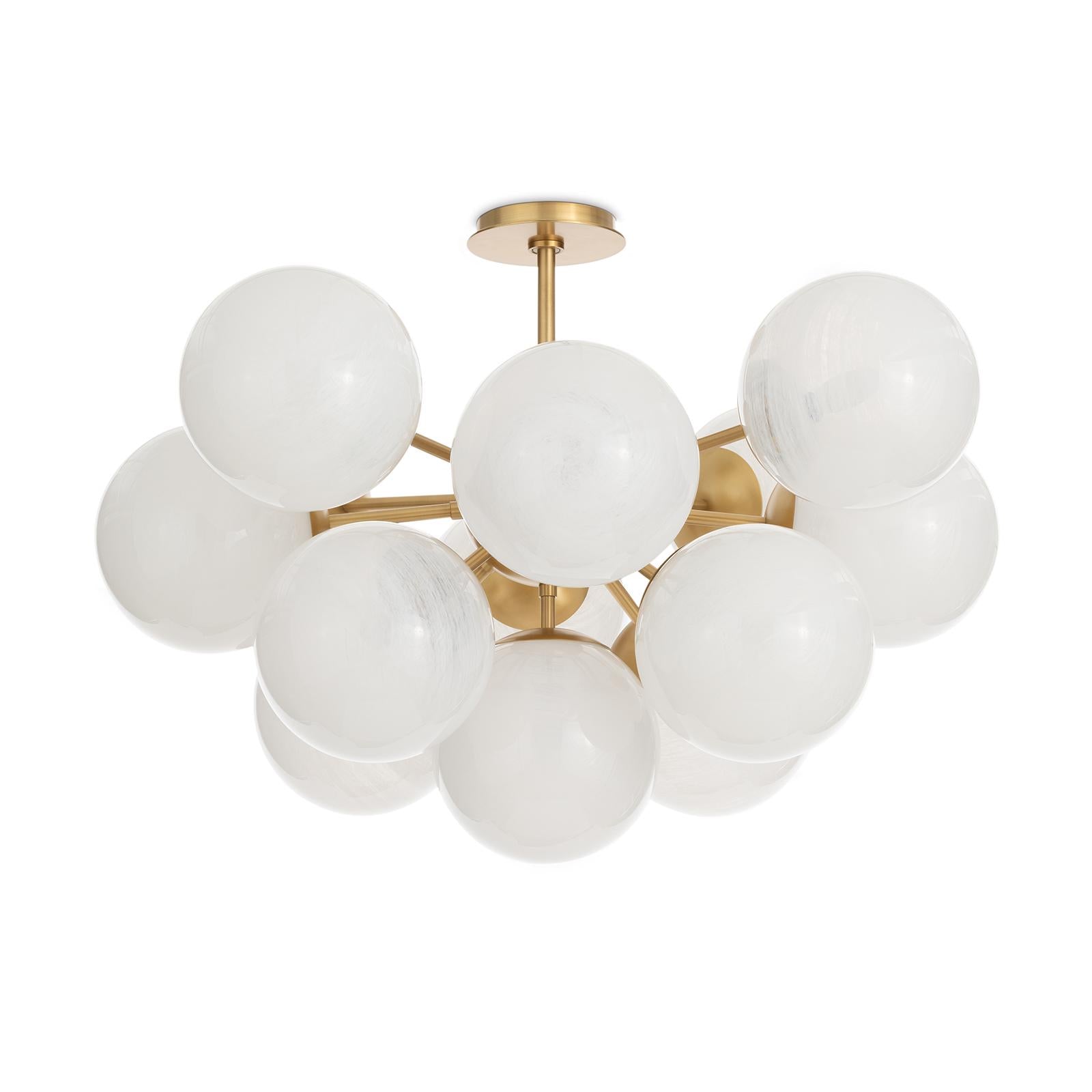 Shine Flush Mount | Natural Brass | Swirl Glass