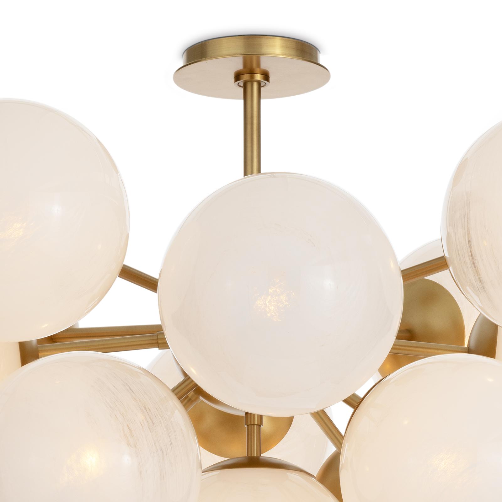Shine Flush Mount | Natural Brass | Swirl Glass