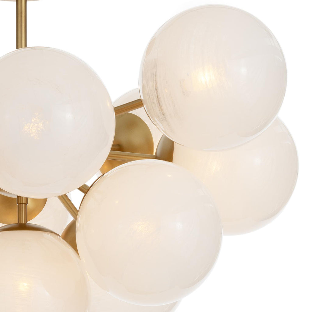 Shine Flush Mount | Natural Brass | Swirl Glass