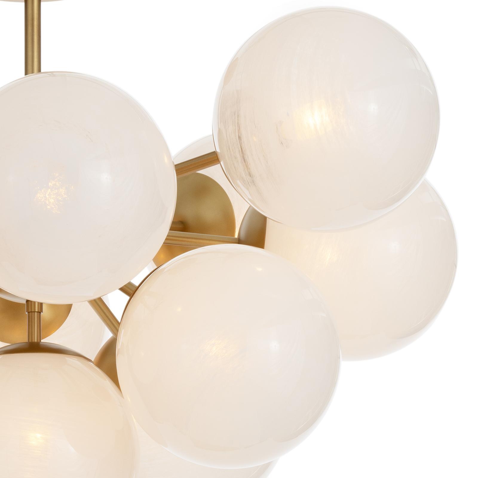 Shine Flush Mount | Natural Brass | Swirl Glass