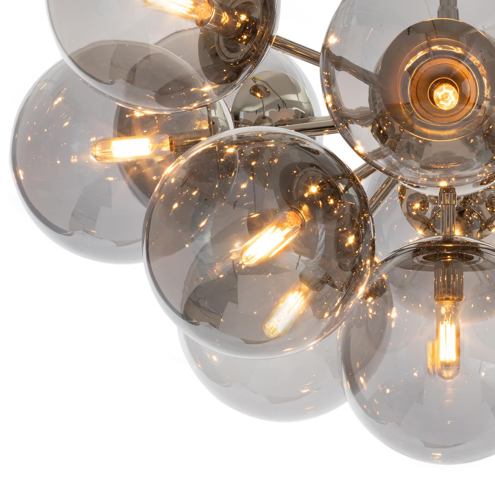 Shine Flush Mount | Polished Nickel | Smoke Glass