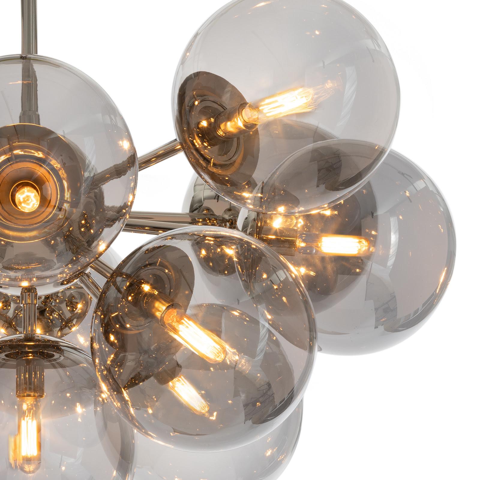Shine Flush Mount | Polished Nickel | Smoke Glass