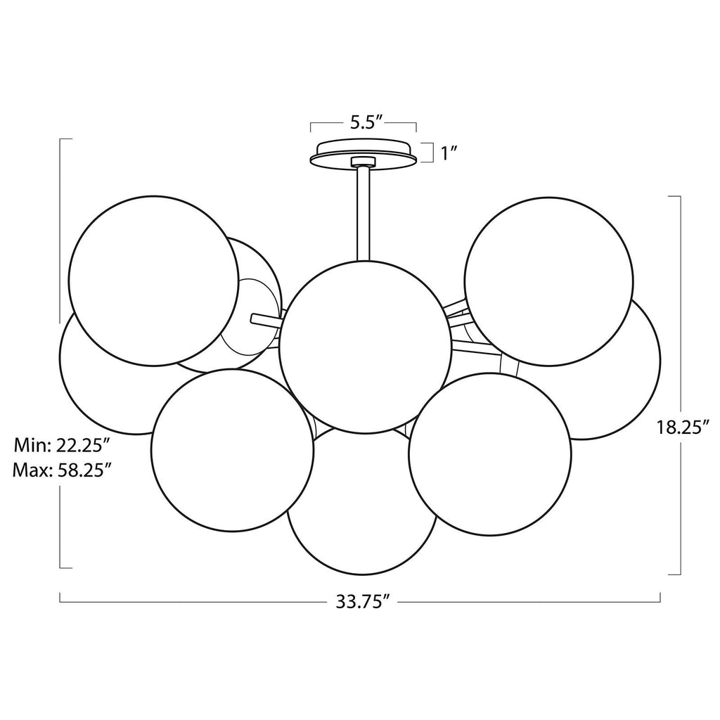 Shine Flush Mount | Polished Nickel | Smoke Glass