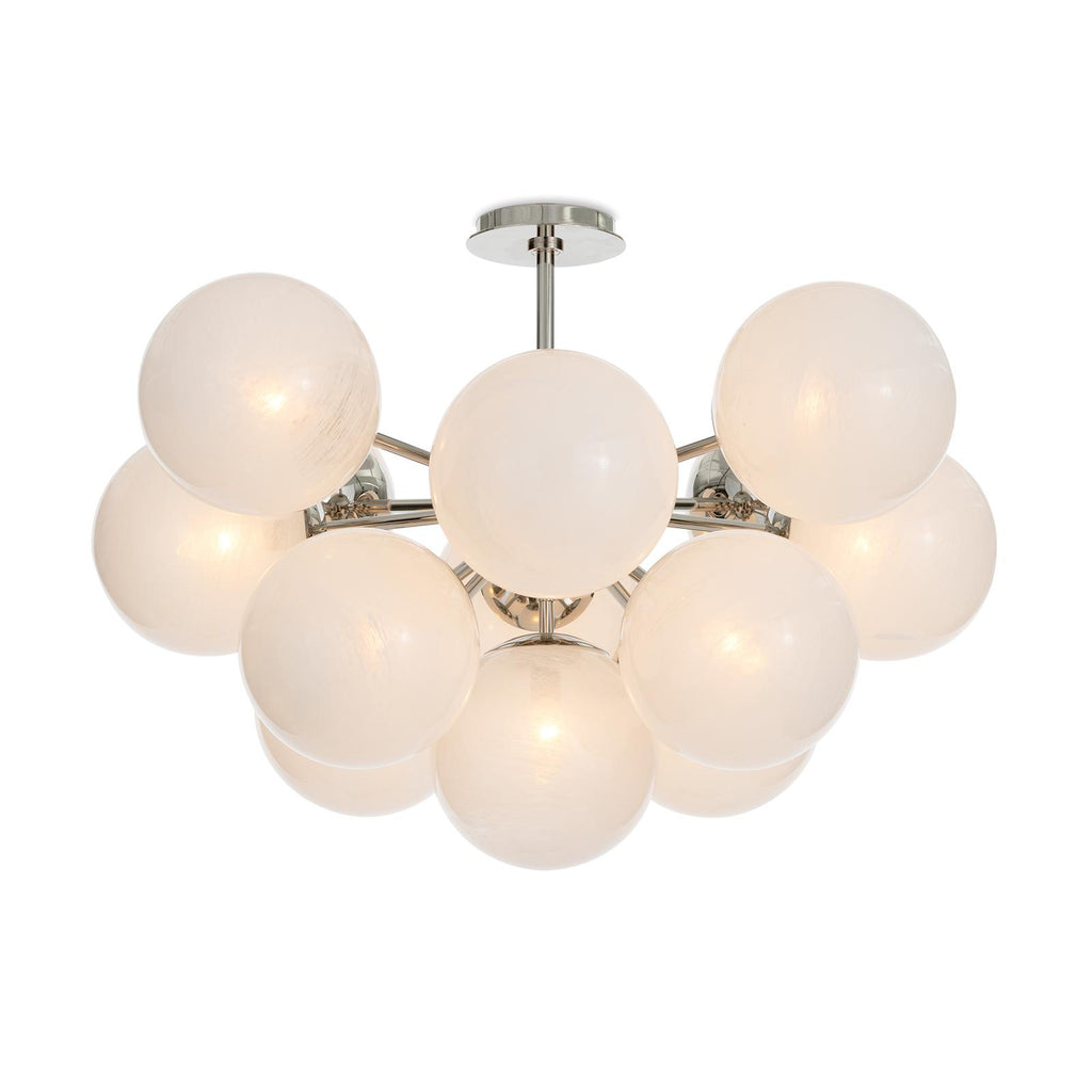 Shine Flush Mount | Polished Nickel | Swirl Glass