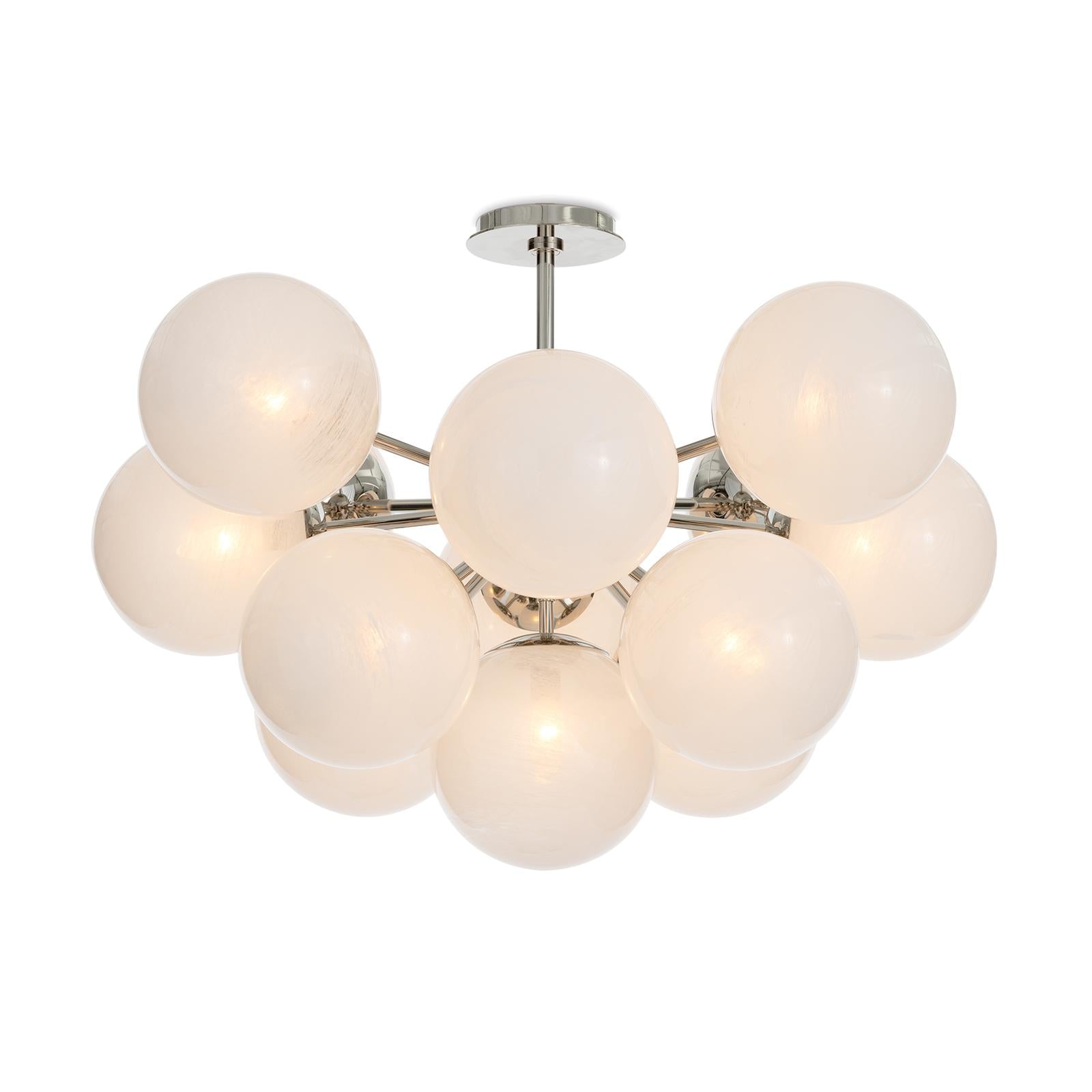 Shine Flush Mount | Polished Nickel | Swirl Glass