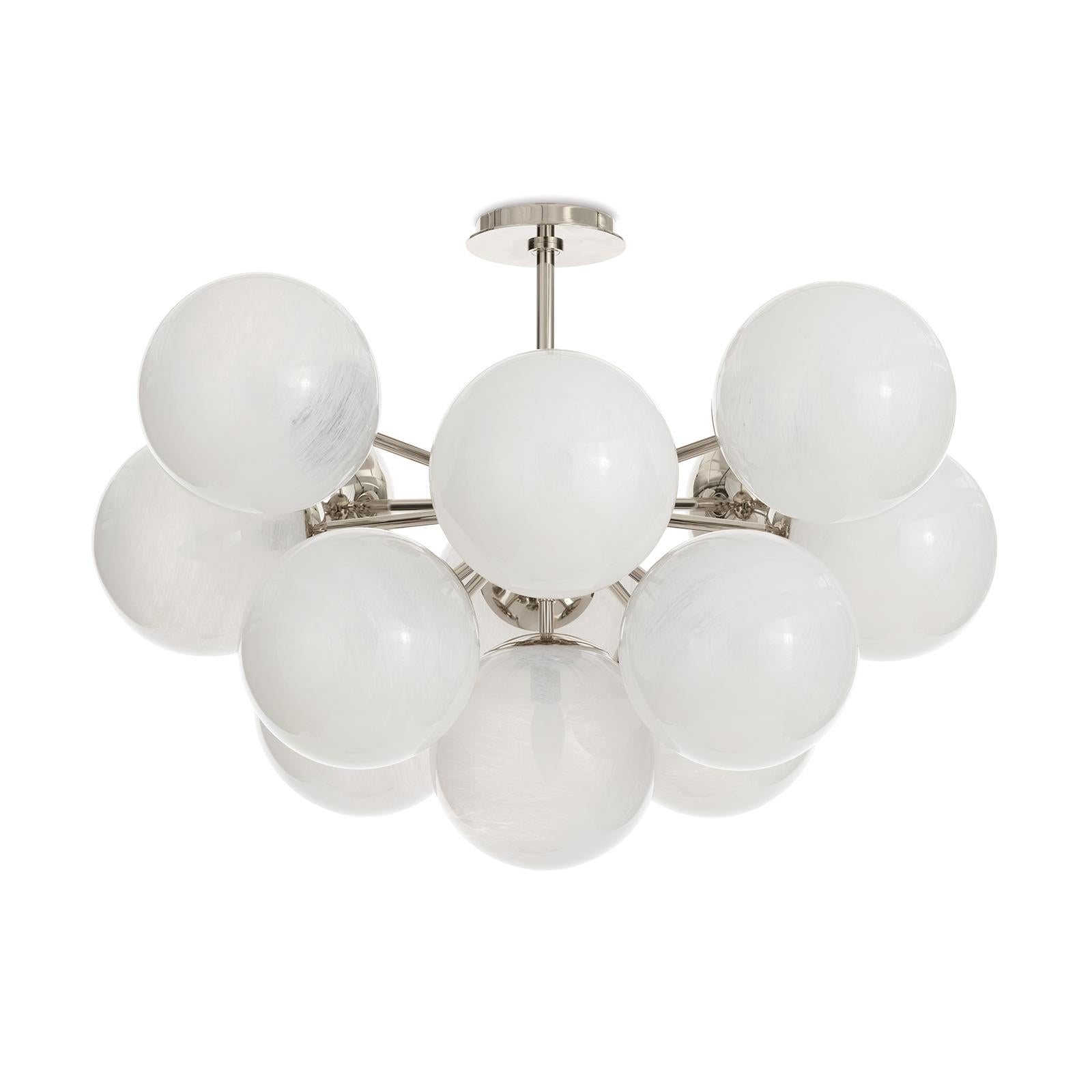 Shine Flush Mount | Polished Nickel | Swirl Glass
