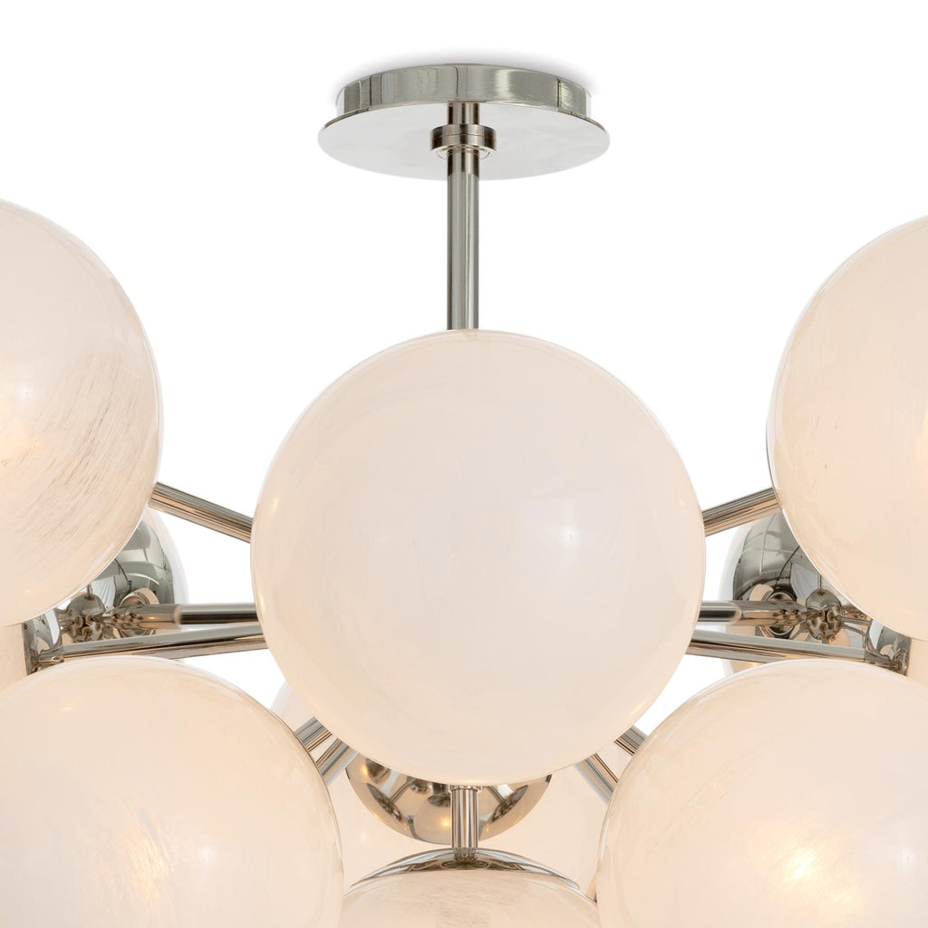 Shine Flush Mount | Polished Nickel | Swirl Glass