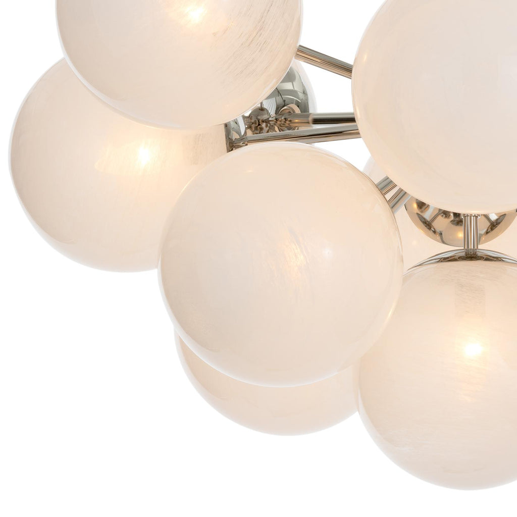 Shine Flush Mount | Polished Nickel | Swirl Glass