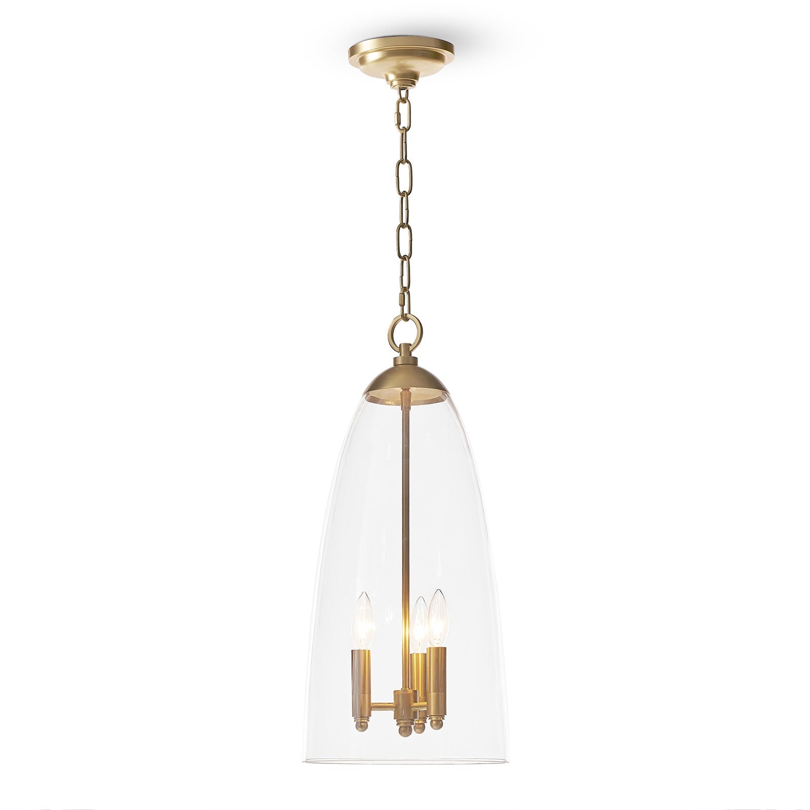 Maiden Glass Pendant | Natural Brass