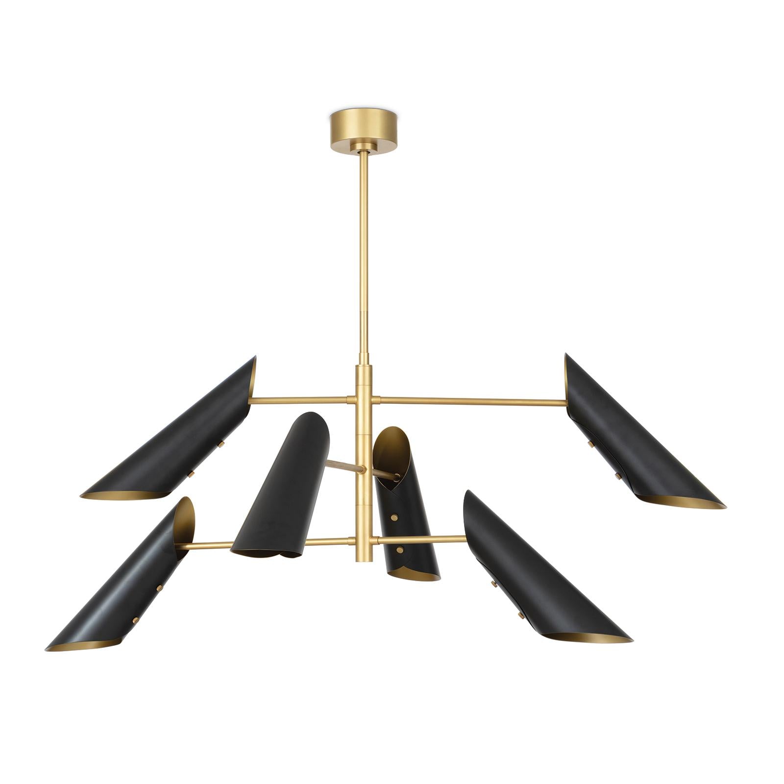 Vest Chandelier | Blackened Brass and Natural Brass