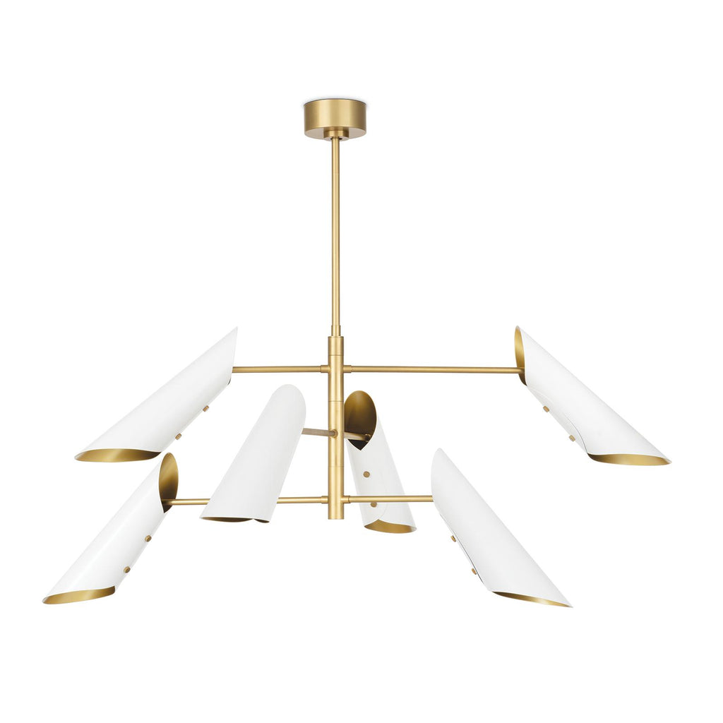 Vest Chandelier | White and Natural Brass