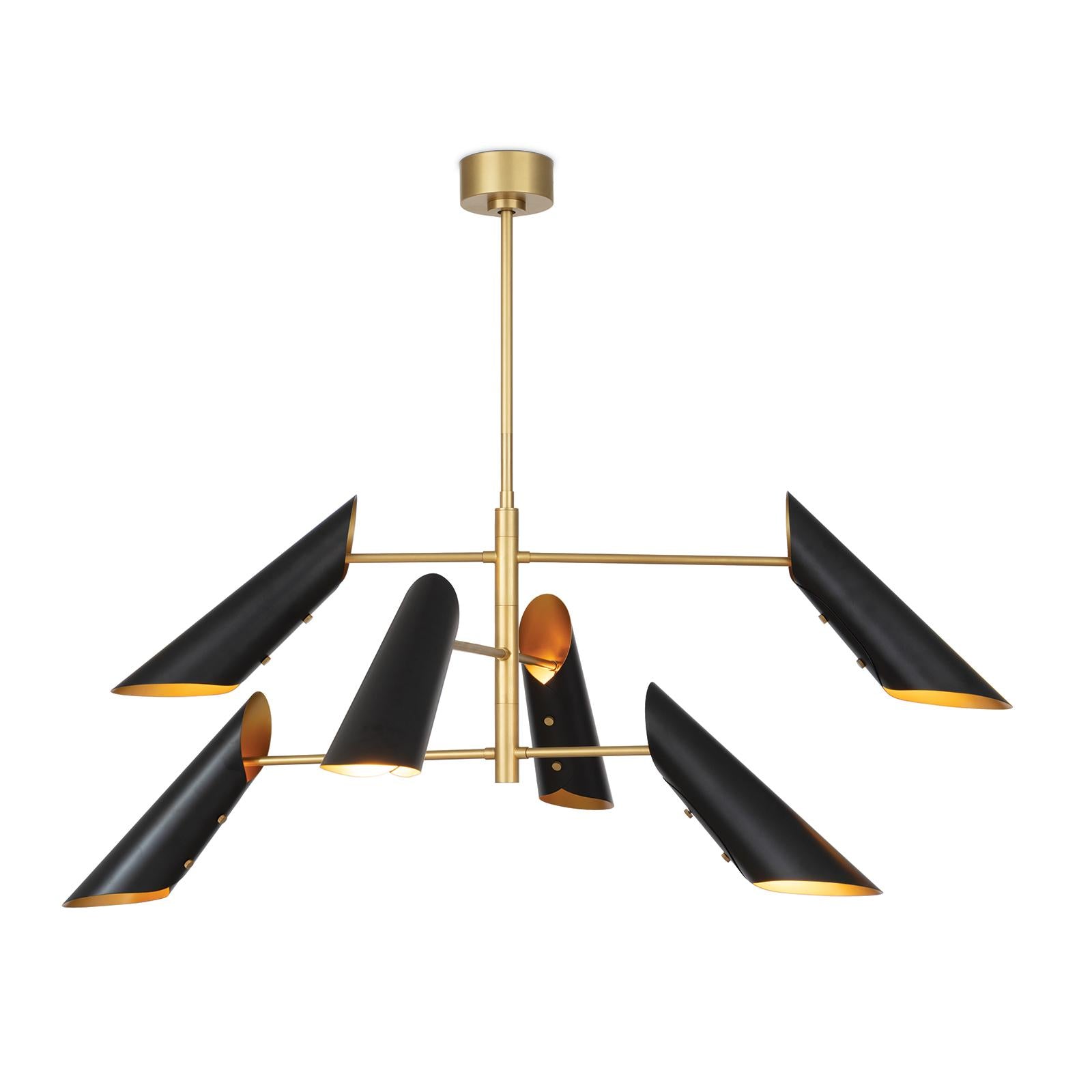 Vest Chandelier | Blackened Brass and Natural Brass