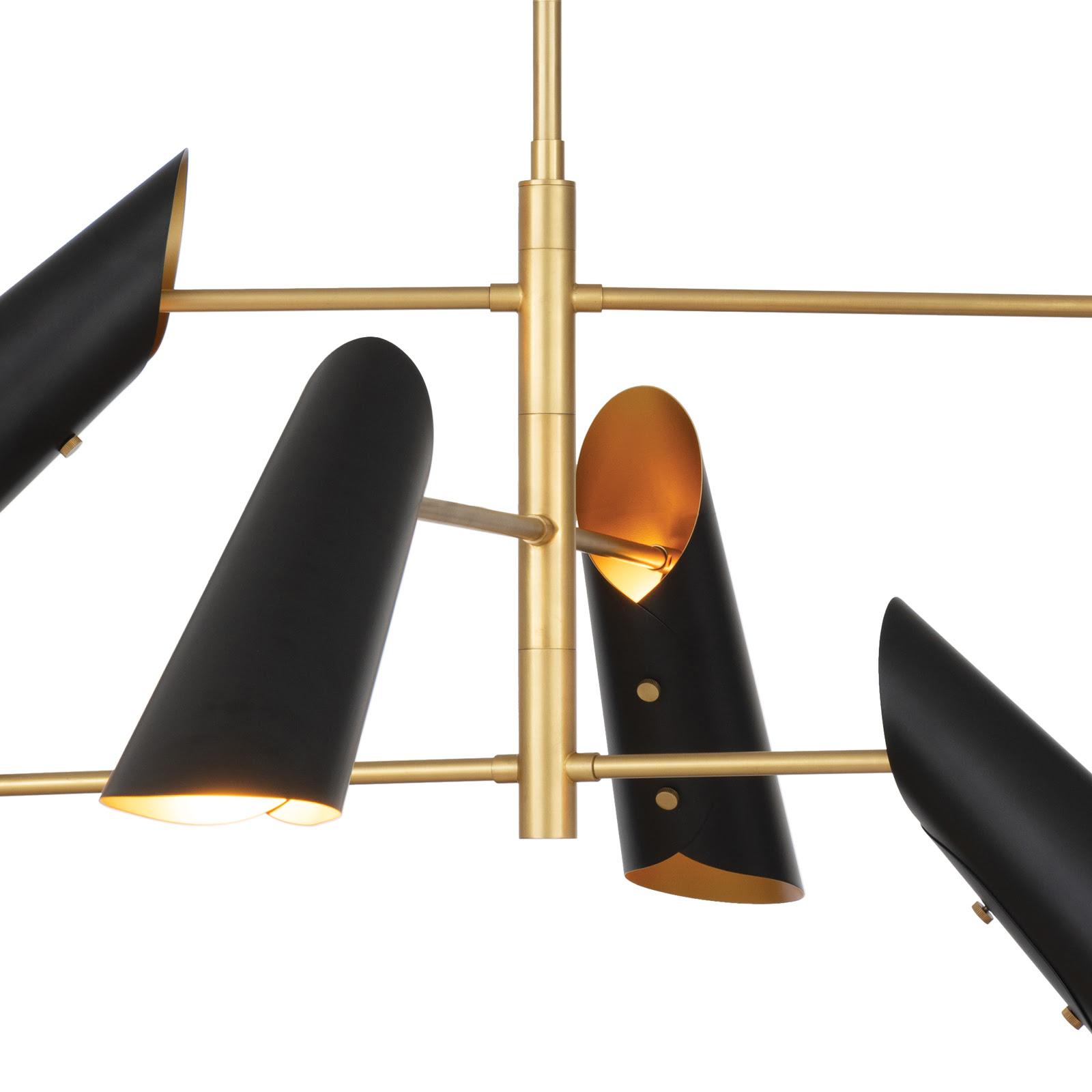 Vest Chandelier | Blackened Brass and Natural Brass