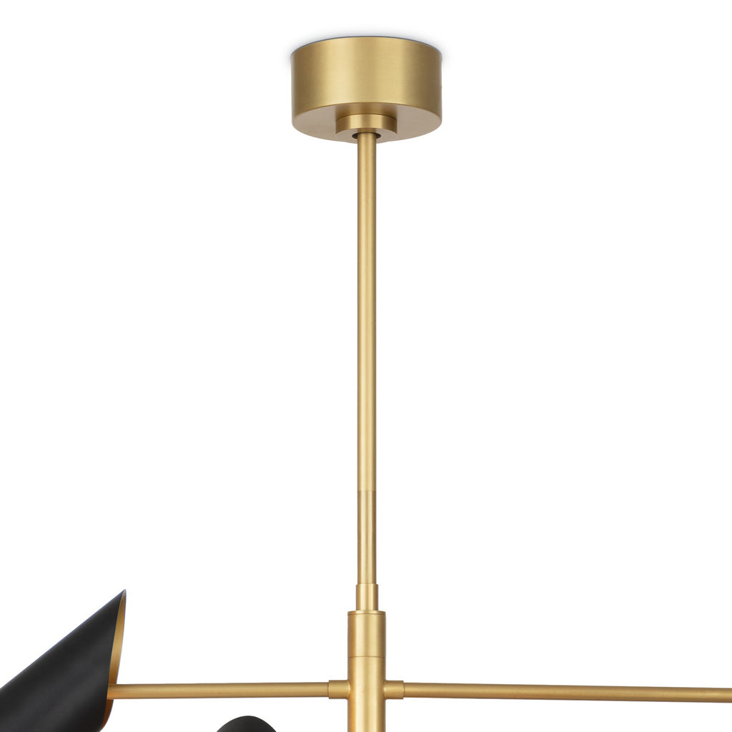 Vest Chandelier | Blackened Brass and Natural Brass