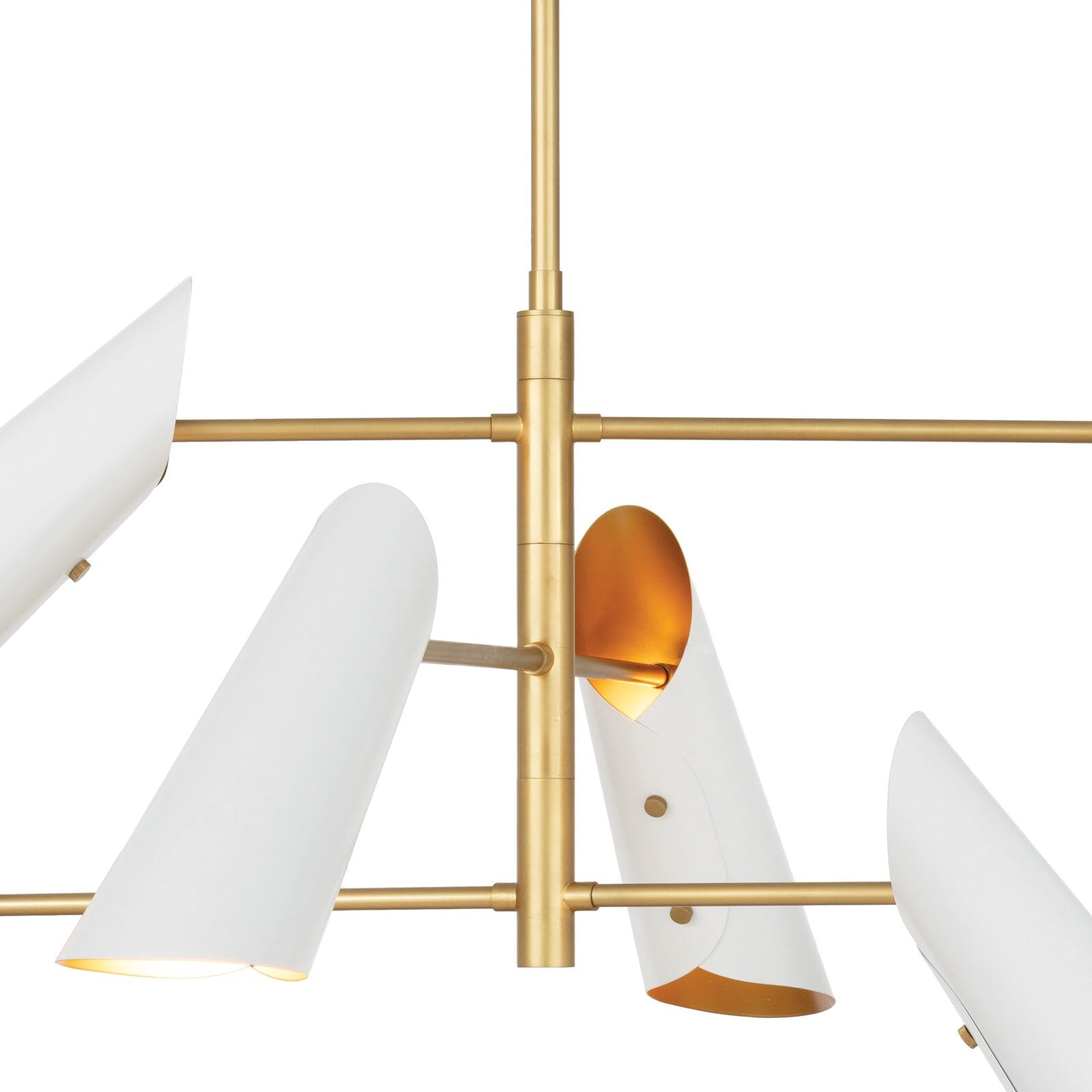 Vest Chandelier | White and Natural Brass