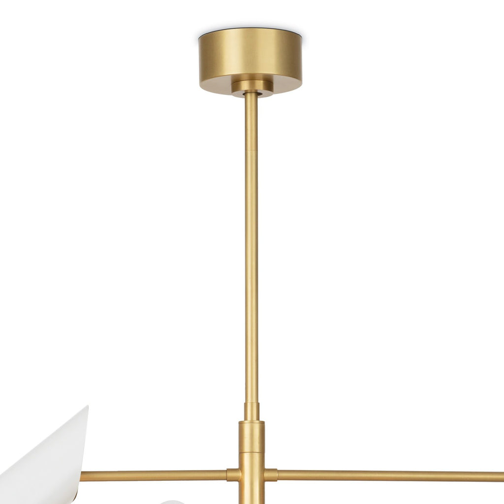 Vest Chandelier | White and Natural Brass