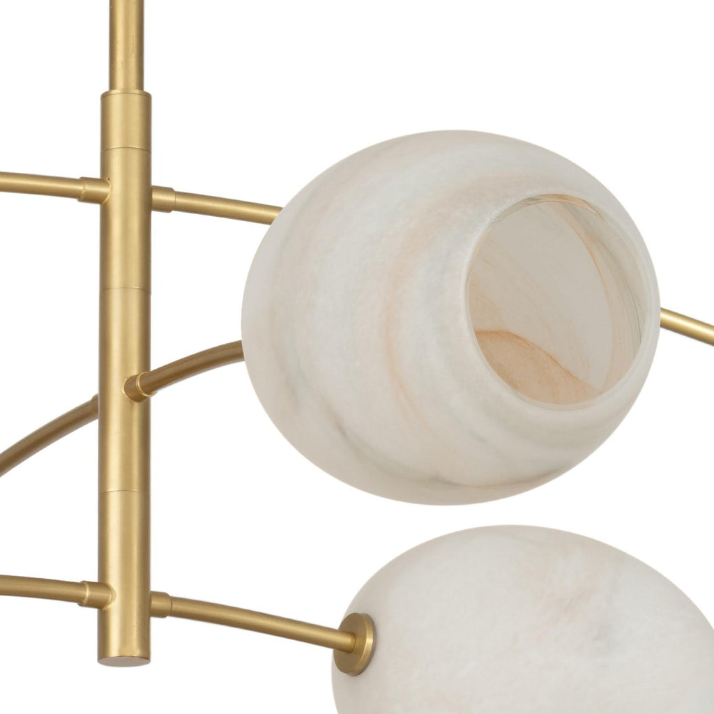 Artemis Chandelier | Natural Brass | Alabaster Glass