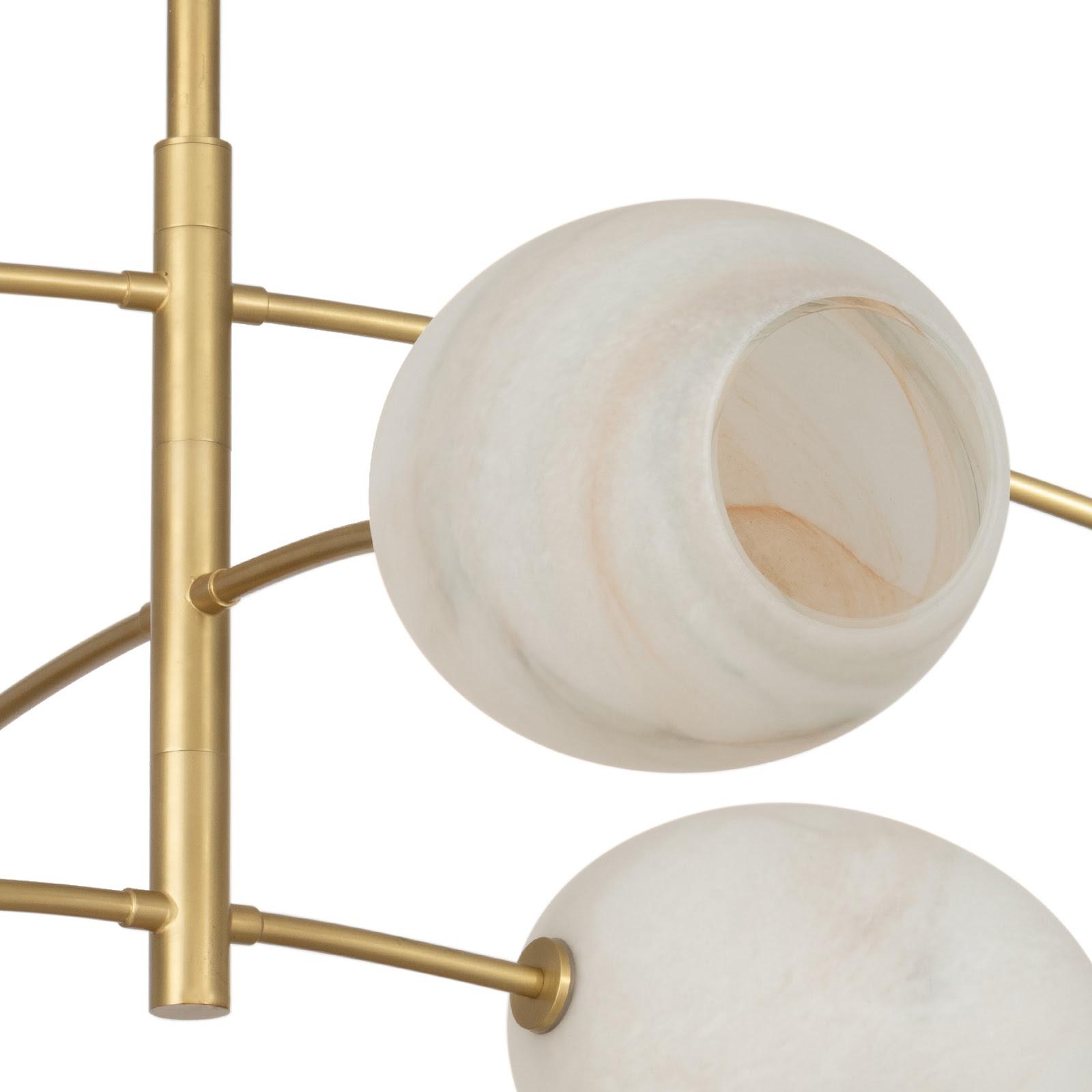 Artemis Chandelier | Natural Brass | Alabaster Glass