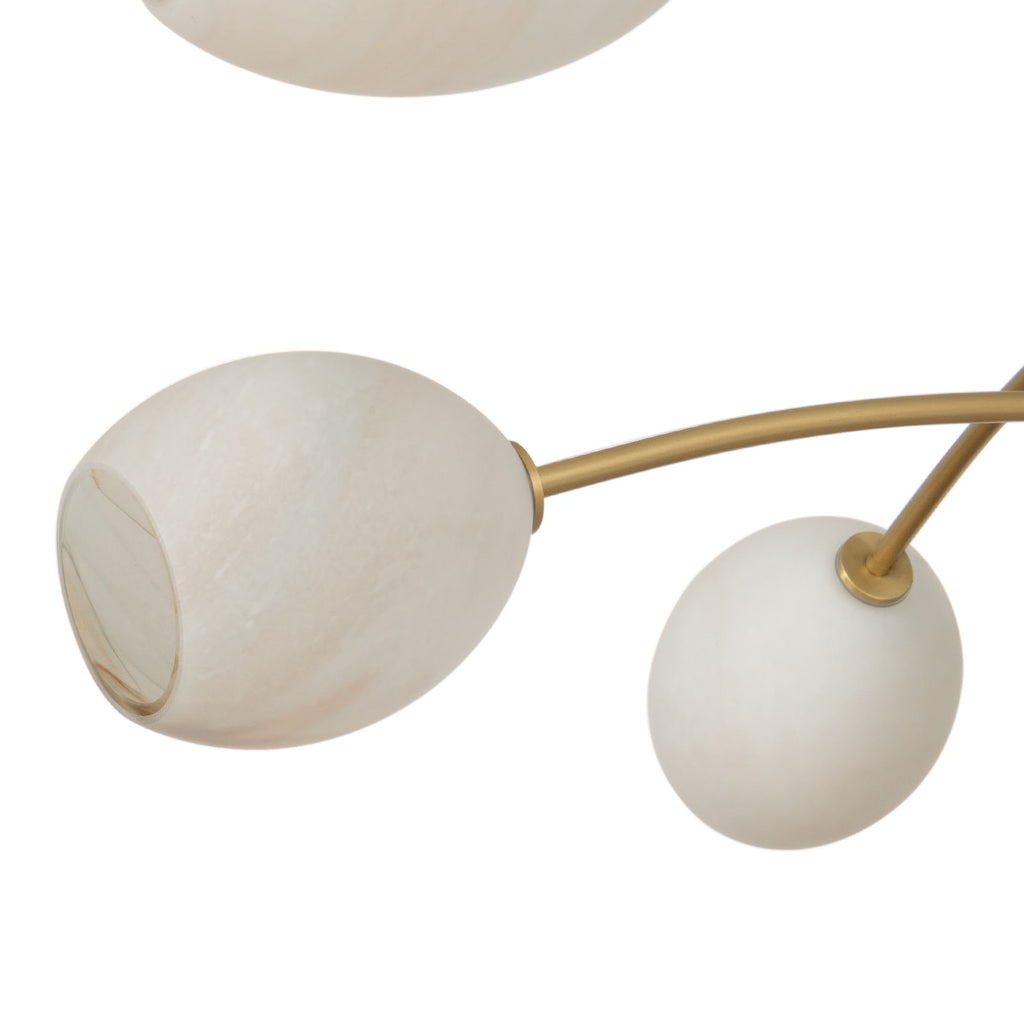 Artemis Chandelier | Natural Brass | Alabaster Glass