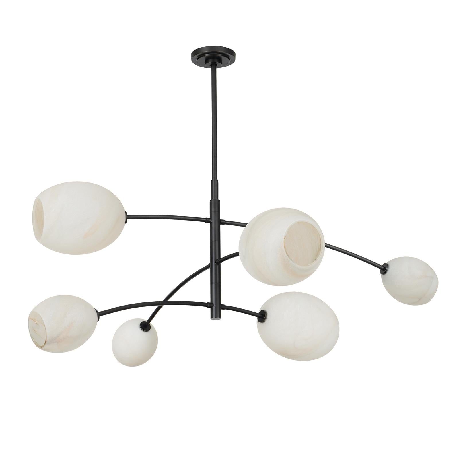 Artemis Chandelier | Oil Rubbed Bronze | Alabaster Glass