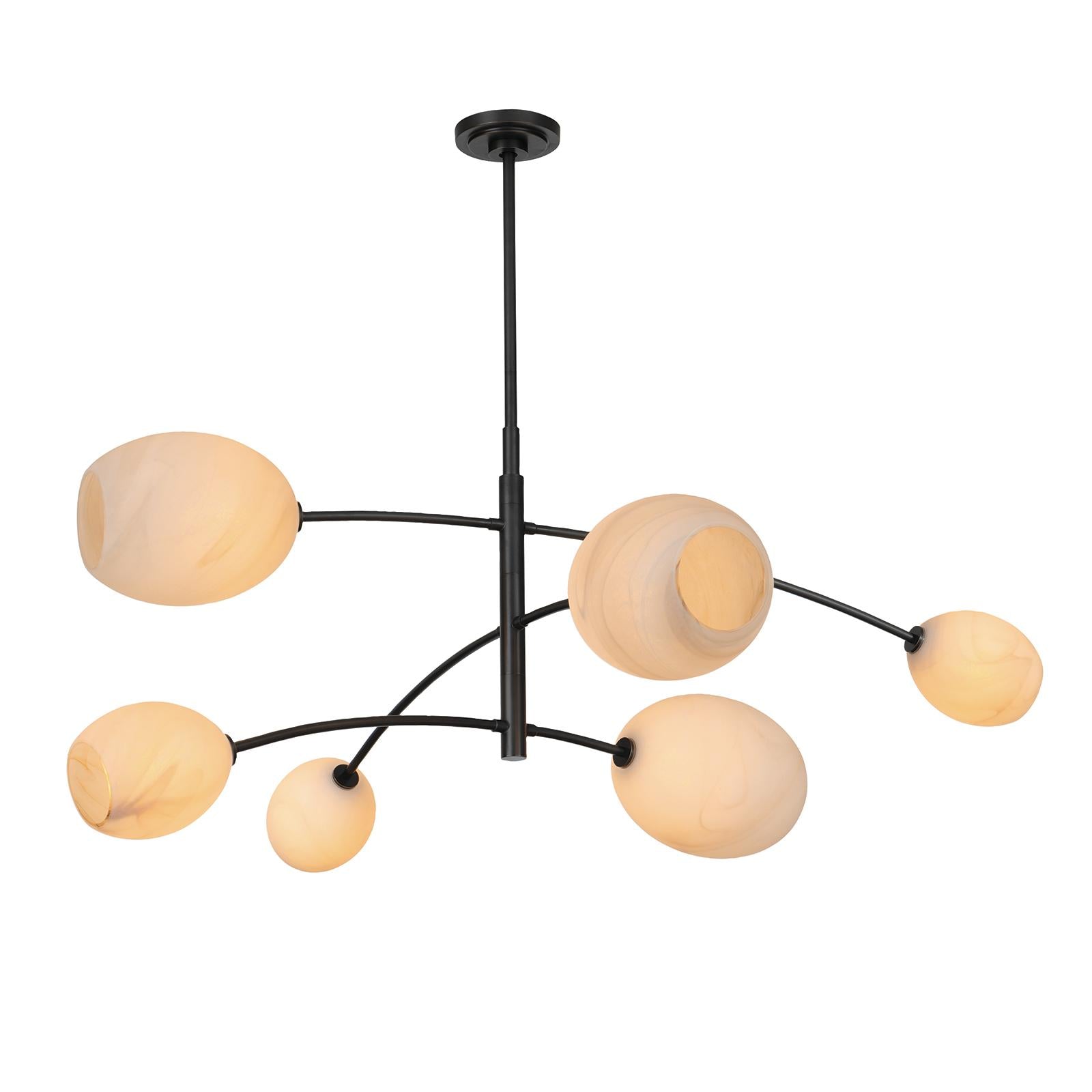 Artemis Chandelier | Oil Rubbed Bronze | Alabaster Glass