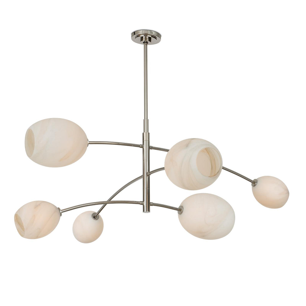 Artemis Chandelier | Polished Nickel | Alabaster Glass