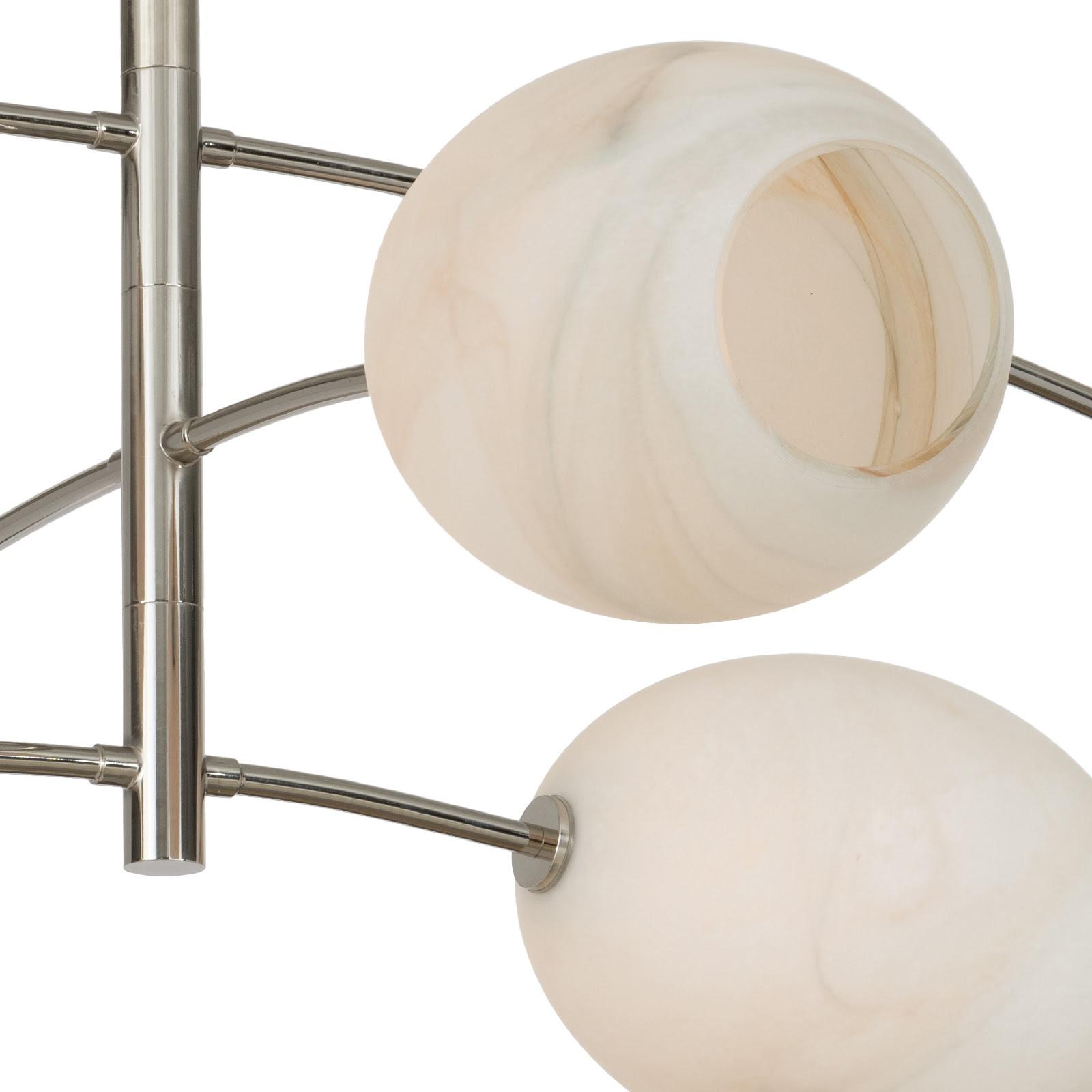 Artemis Chandelier | Polished Nickel | Alabaster Glass